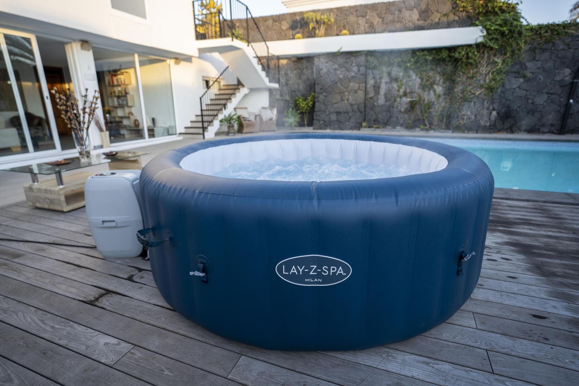 Opblaasbare bubbelbaden Lay-Z Spa Lay-Z-Spa Milan AirJet Plus opblaasbare hottub met appbediening 4-6 personen Bestway 20