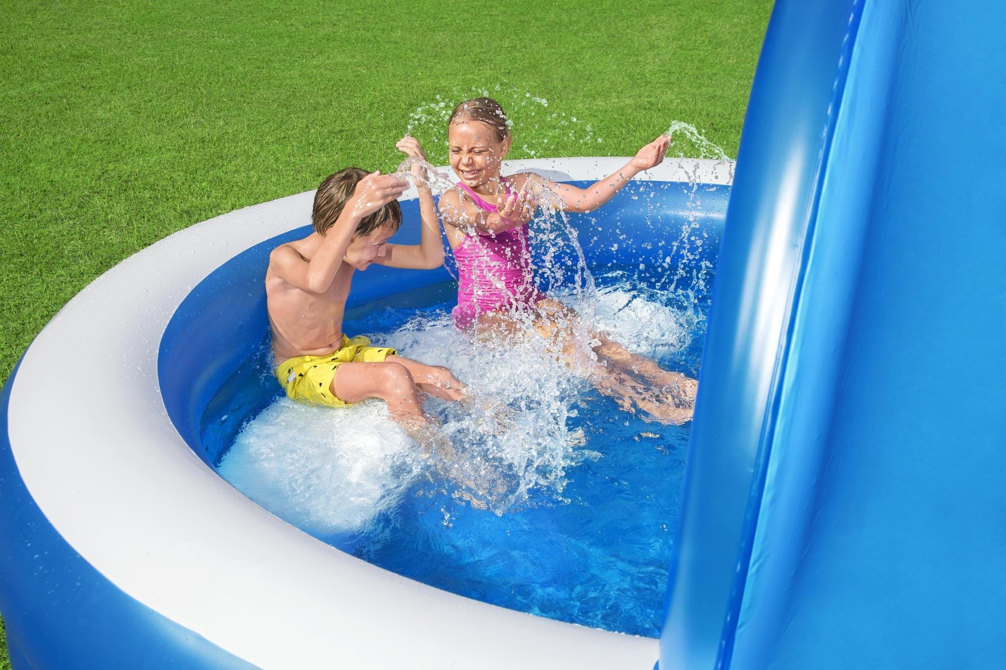 Opblaasbare spullen voor kinderen Bestway Summer Days opblaasbaar familiezwembad met UV Careful zonnescherm Bestway 5
