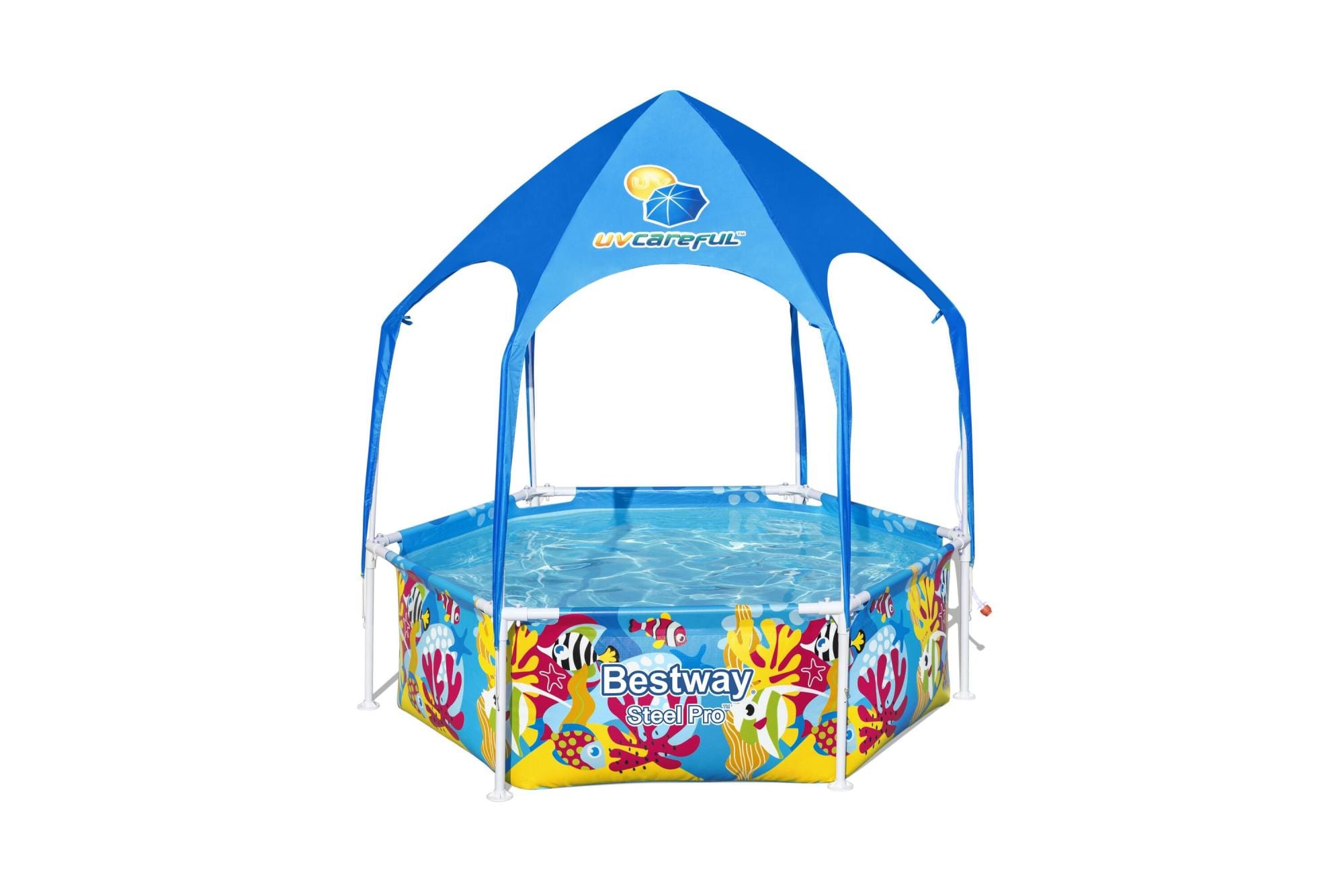 Opblaasbare spullen voor kinderen Bestway Steel Pro UV Careful Splash-in-Shade Rond Bovengronds Zwembad 1,83 m x 51 cm Bestway 1
