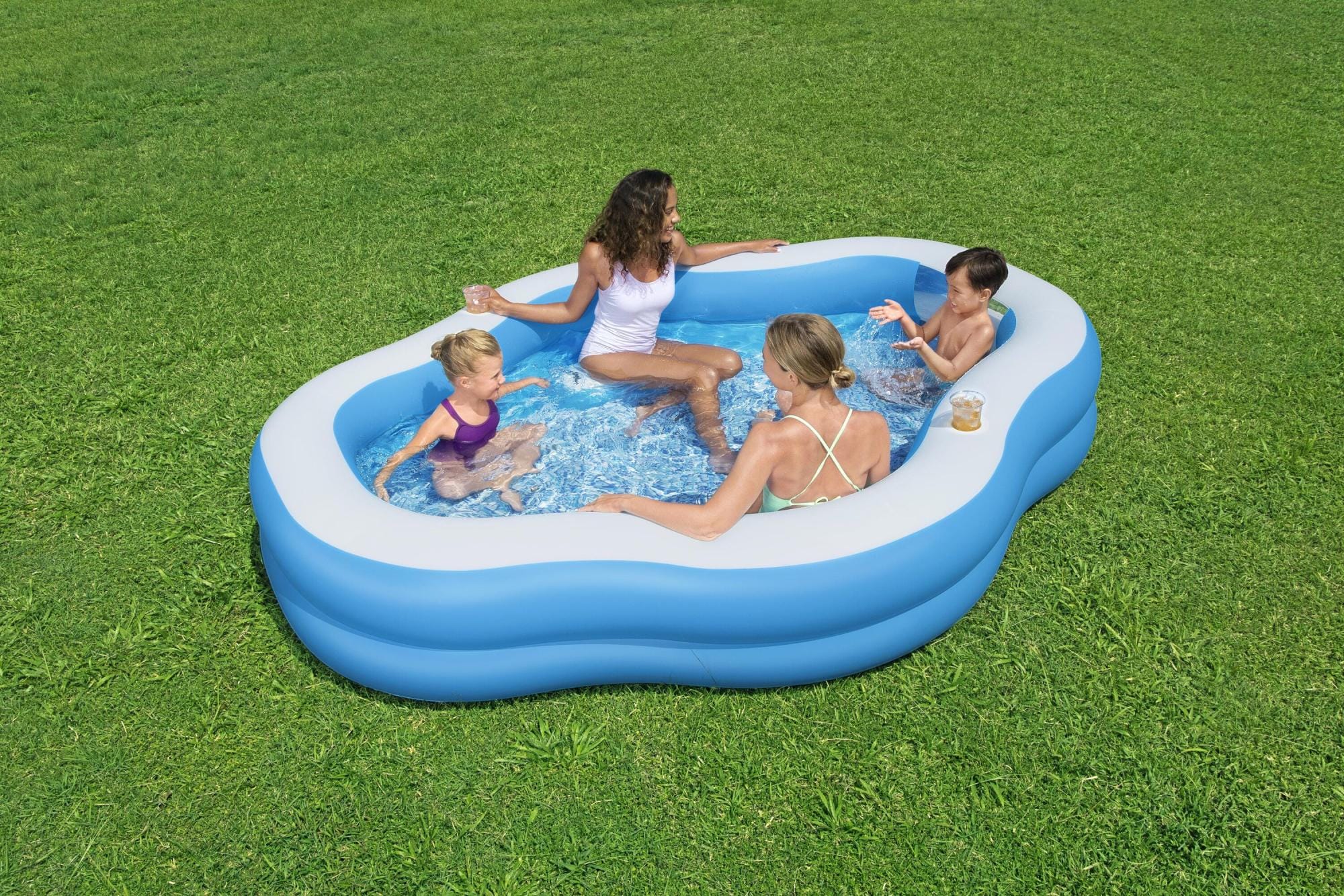 Opblaasbare spullen voor kinderen Bestway Splashview Opblaasbaar Familiezwembad met doorkijkvenster 2.70m x 1.98m x 51cm Bestway 2