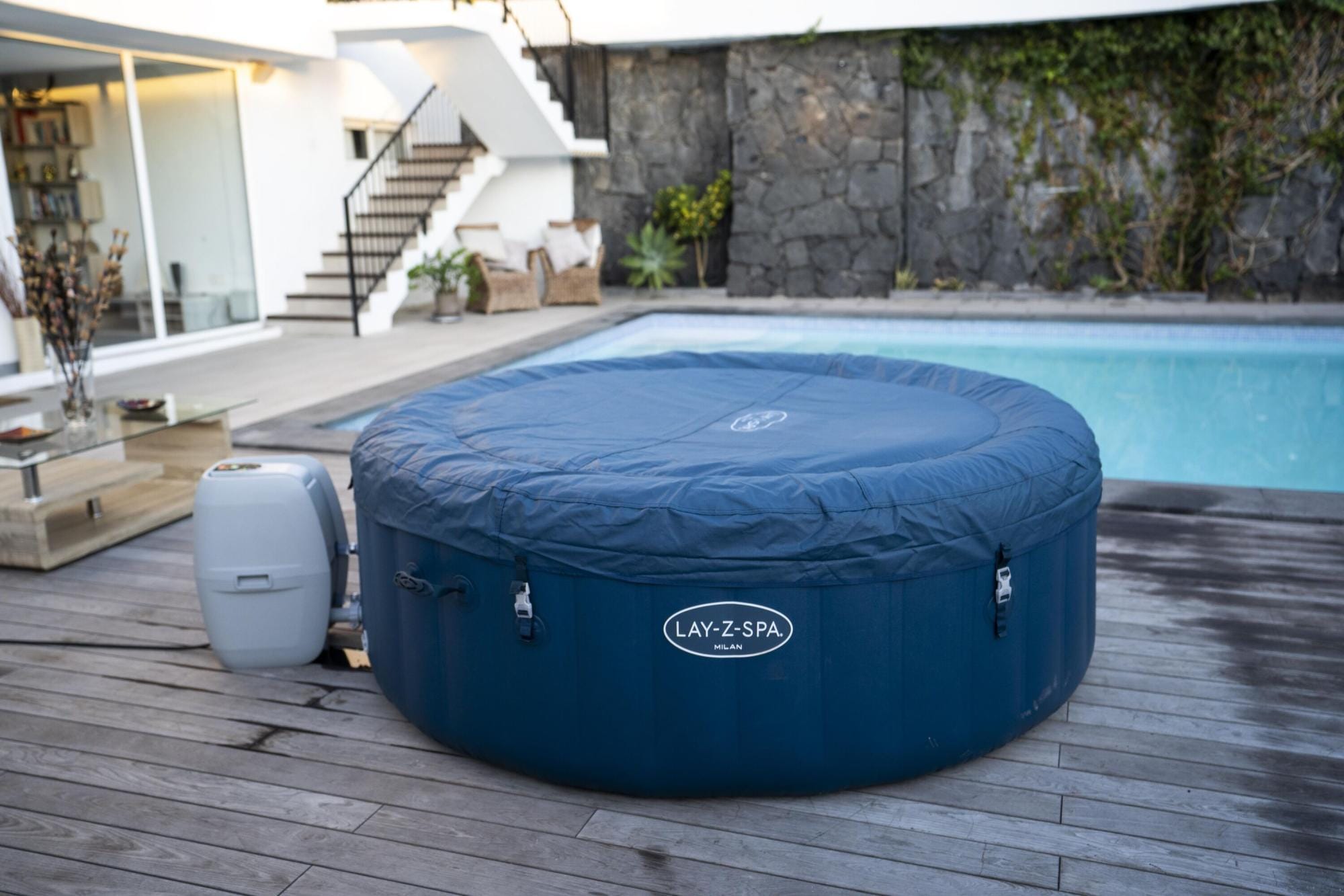 Opblaasbare bubbelbaden Lay-Z Spa Lay-Z-Spa Milan AirJet Plus opblaasbare hottub met appbediening 4-6 personen Bestway 19