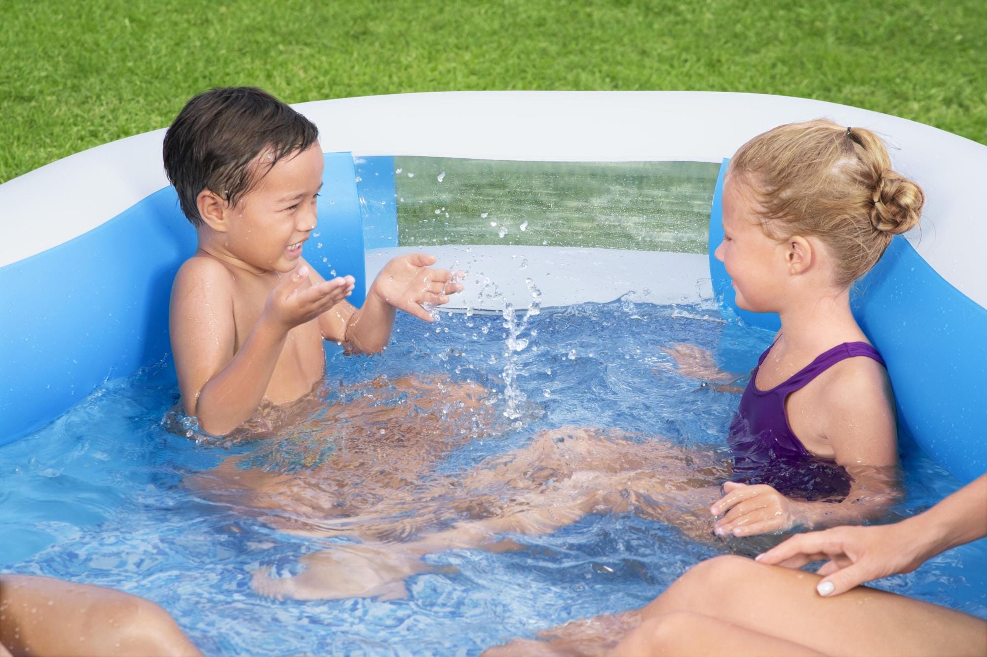 Opblaasbare spullen voor kinderen Bestway Splashview Opblaasbaar Familiezwembad met doorkijkvenster 2.70m x 1.98m x 51cm Bestway 1