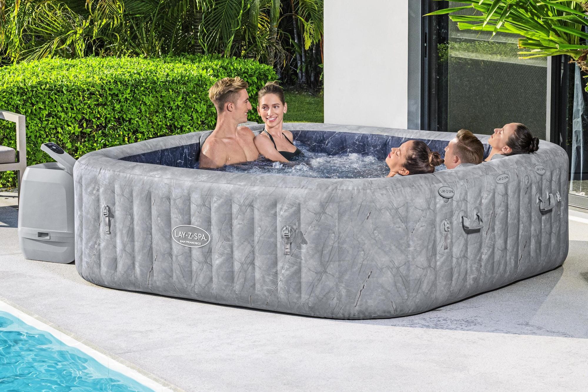 Opblaasbare bubbelbaden Lay-Z Spa Lay-Z-Spa San Francisco Energy-Efficient Smart HydroJet Pro Opblaasbare Spa met App Bediening 5-7 Personen Bestway 2