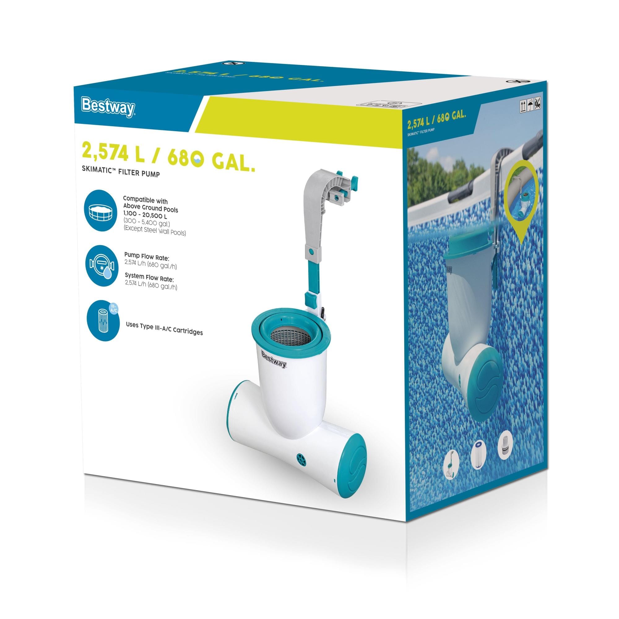 Accessoires Bestway 2.574 L Skimatic Skimmer Filterpomp Bestway 8