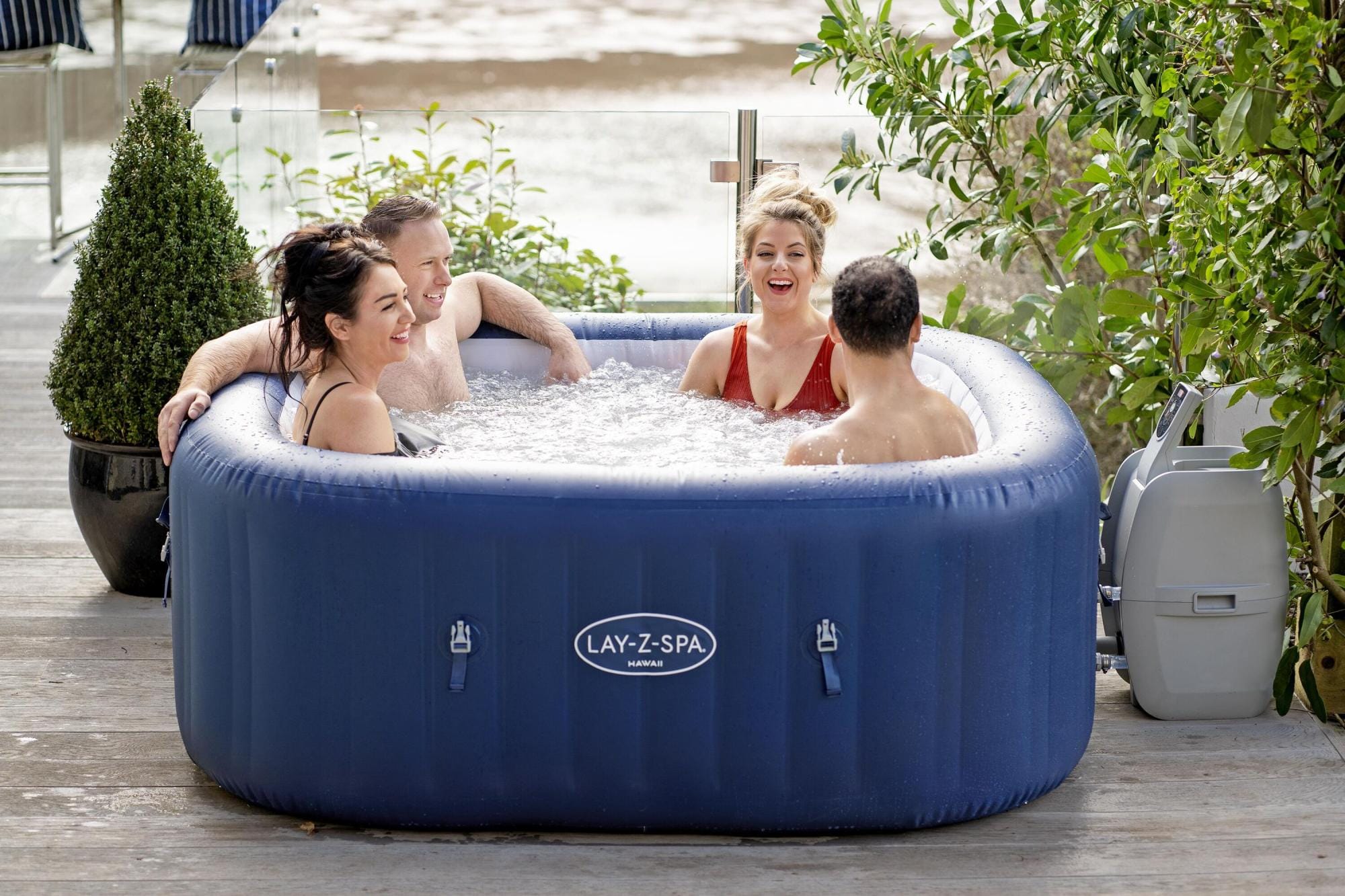 Opblaasbare bubbelbaden Lay-Z Spa Lay-Z-Spa Hawaii AirJet opblaasbare spa 4-6 personen Bestway 4
