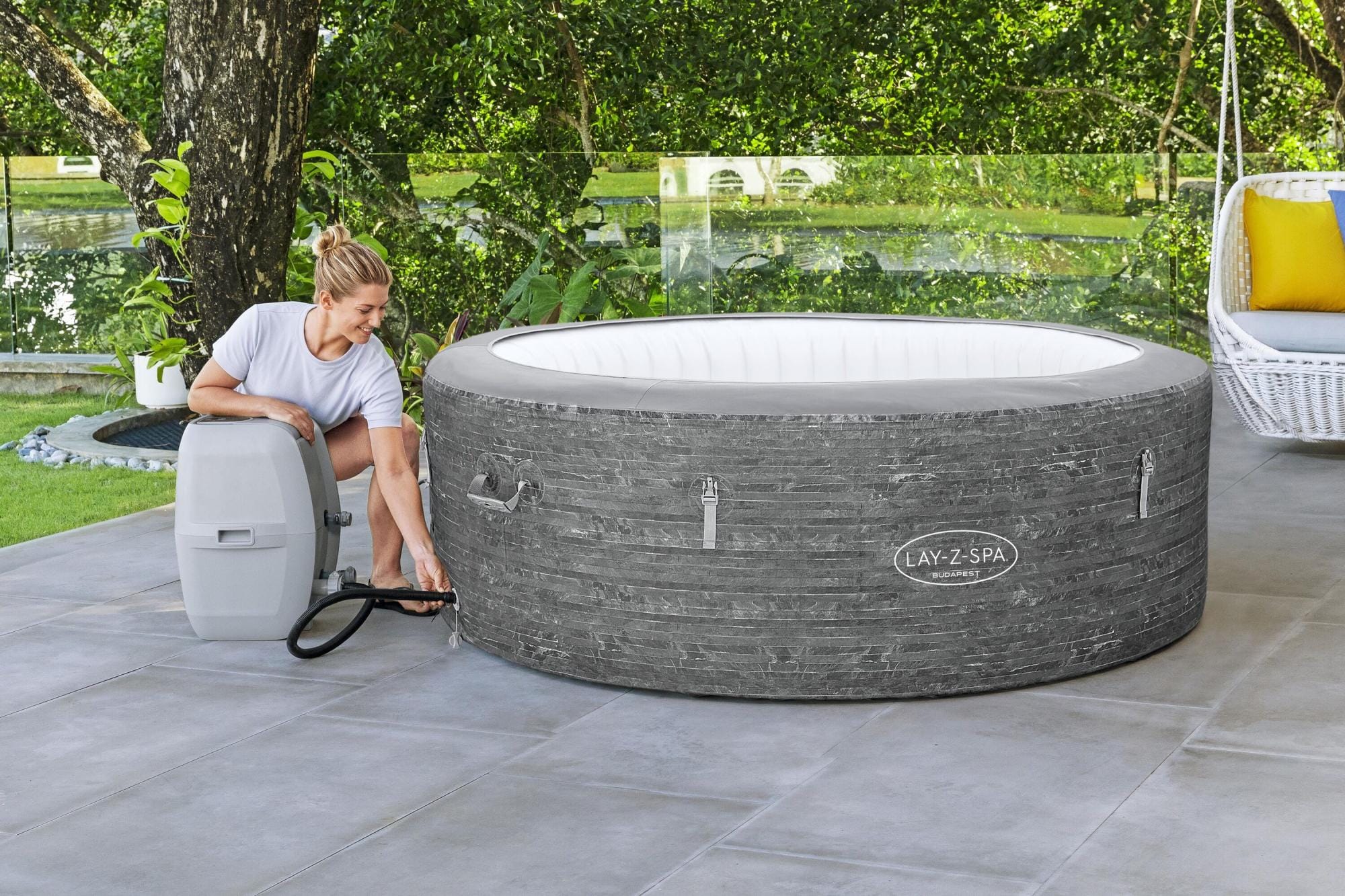 Opblaasbare bubbelbaden Lay-Z Spa Lay-Z-Spa Budapest AirJet opblaasbare spa 4-6 personen Bestway 8