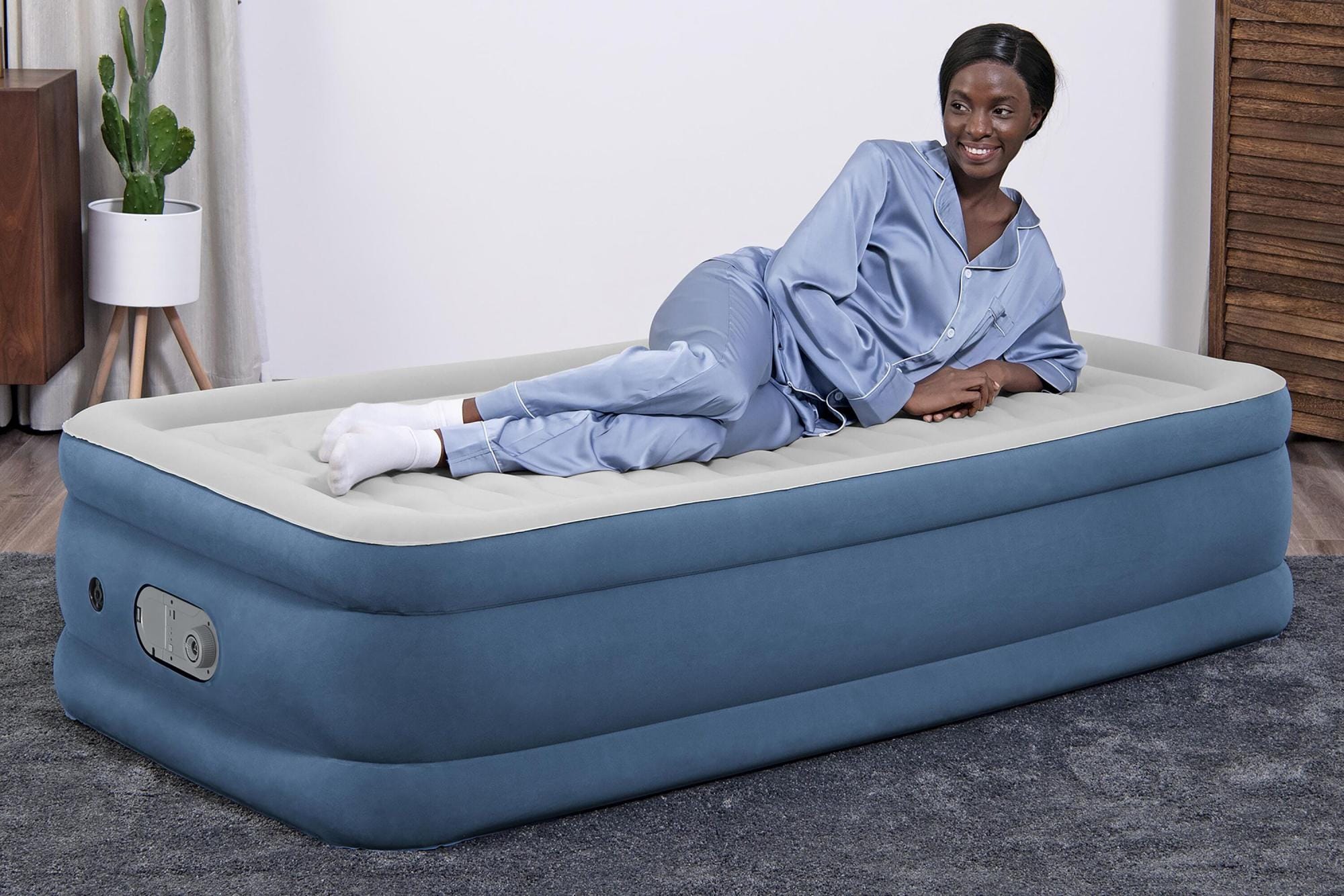 Luchtbed Bestway AlwayzAire Twin Luchtmatras met Ingebouwde Dubbele Pomp 1,91 m x 97 cm x 46 cm Bestway 1