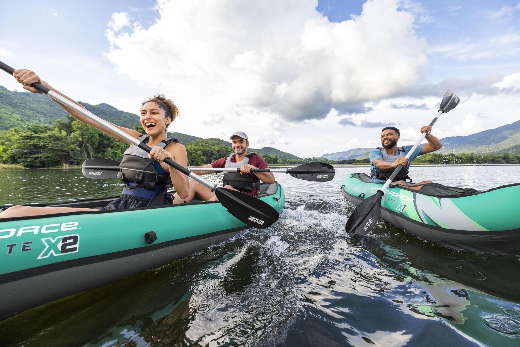 SUP en kajak Hydro Force Ventura Elite X2 Opblaasbare Kajak Set voor 2 Personen 3,30 m Bestway 4