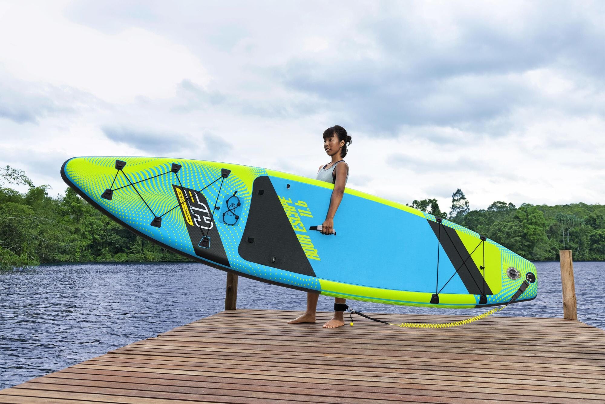 SUP en kajak Hydro-Force Aqua Escape Omvormbare Opblaasbare Stand-Up Paddleboard en Kayak Set 3,5 m Bestway 8