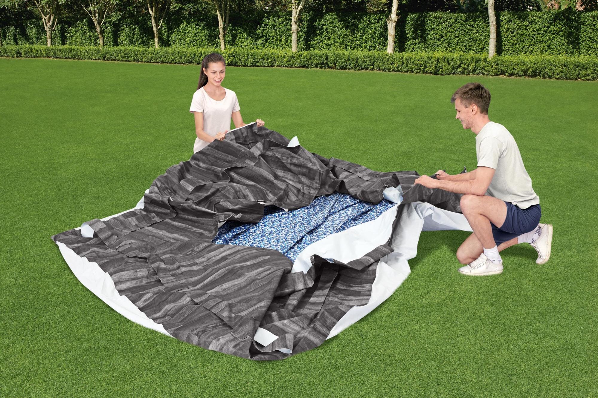 Bovengronds zwembad Steel Pro MAX bovengrondse ronde set van 366x122 cm met zonnescherm Bestway 6