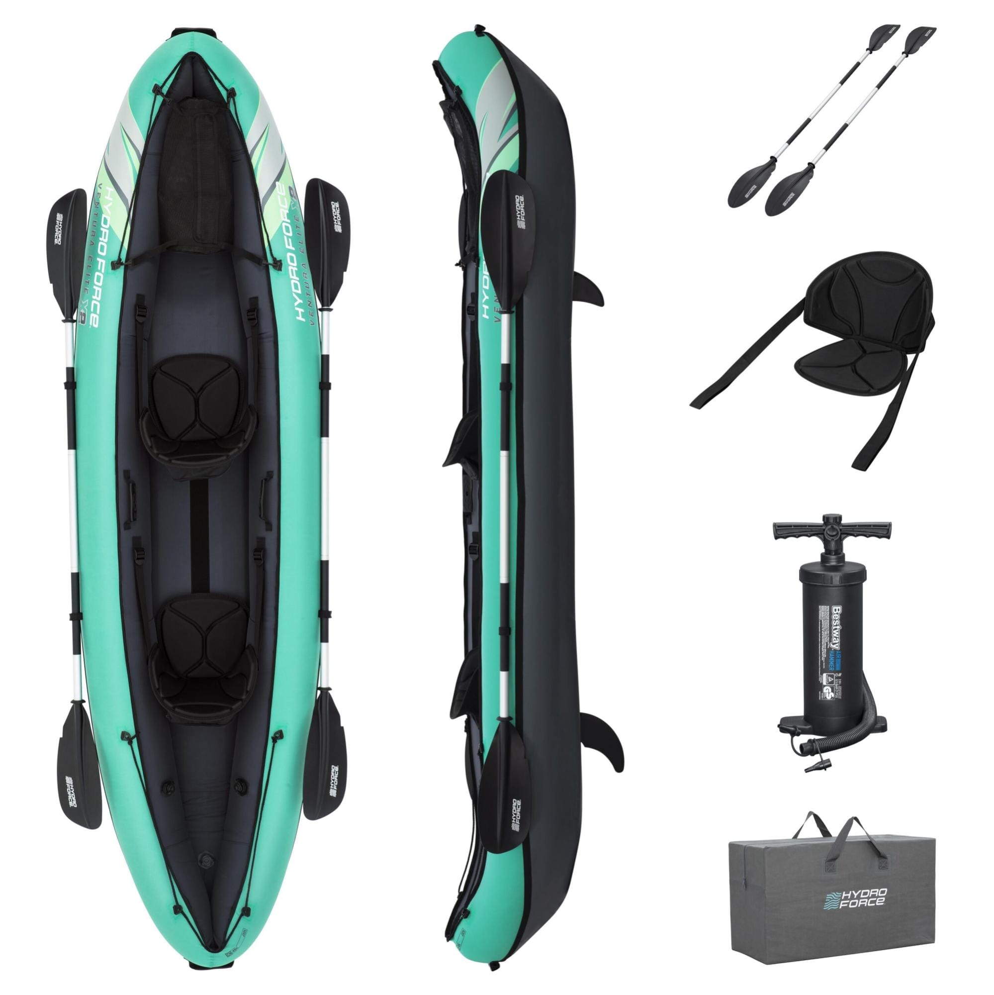 SUP en kajak Hydro Force Ventura Elite X2 Opblaasbare Kajak Set voor 2 Personen 3,30 m Bestway 1