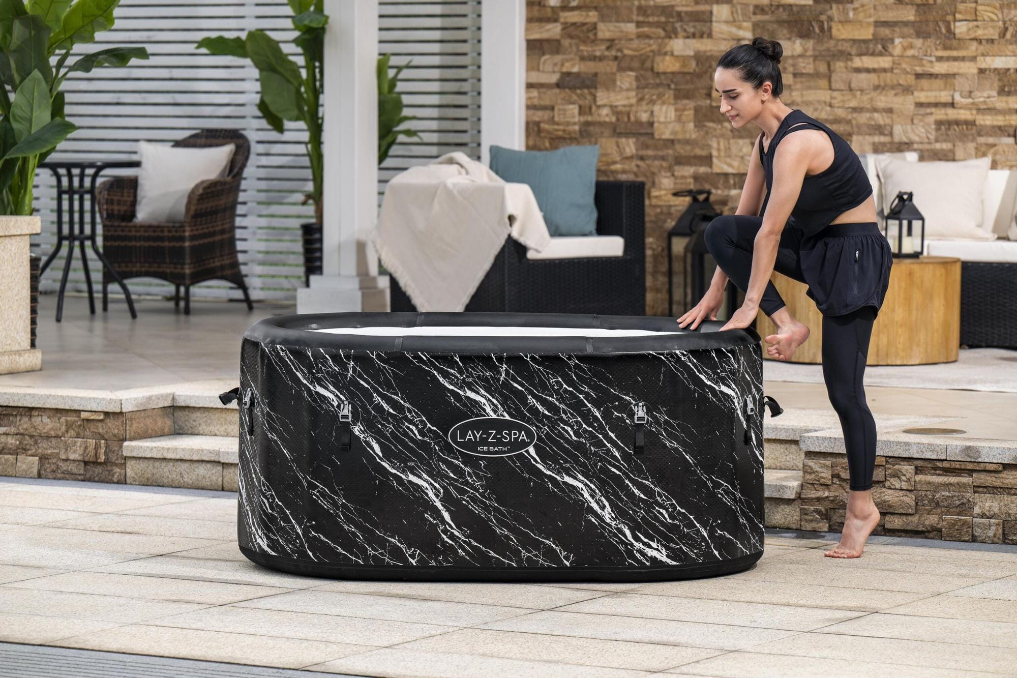 Opblaasbare bubbelbaden Lay-Z Spa Lay-Z-Spa Glacial Dip Cold Plunge Herstellend IJS Badkuip voor 2 Personen Bestway 1