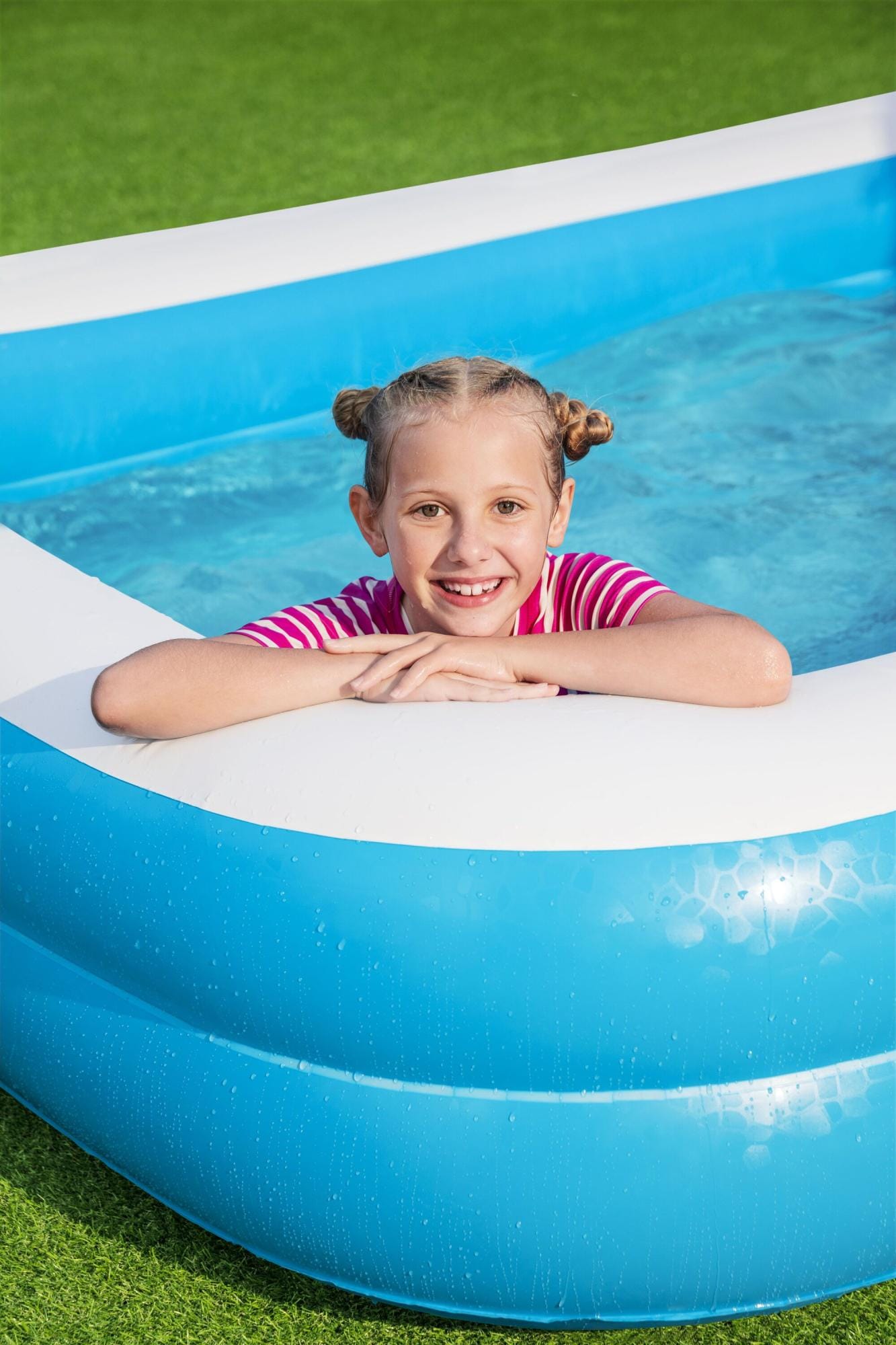 Opblaasbare spullen voor kinderen Bestway Blauw Rechthoekig Opblaasbaar Familiezwembad 3,05 m x 1,83 m x 46 cm Bestway 6