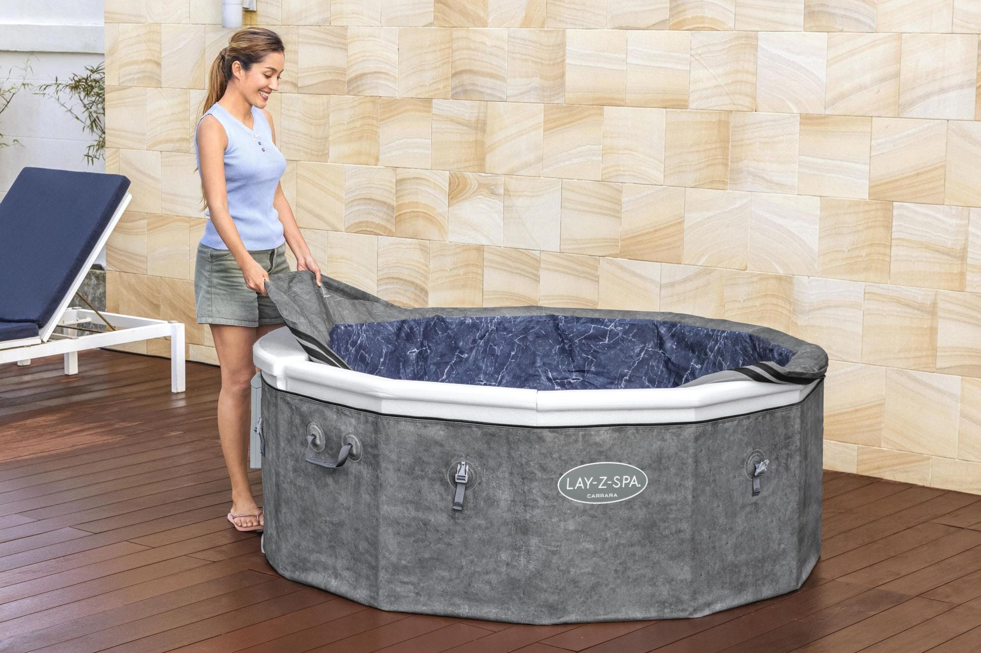 Opblaasbare bubbelbaden Lay-Z Spa Lay-Z-Spa Carrara Energy-Efficient Smart AirJet Spa met App Bediening 4-6 Personen Bestway 10