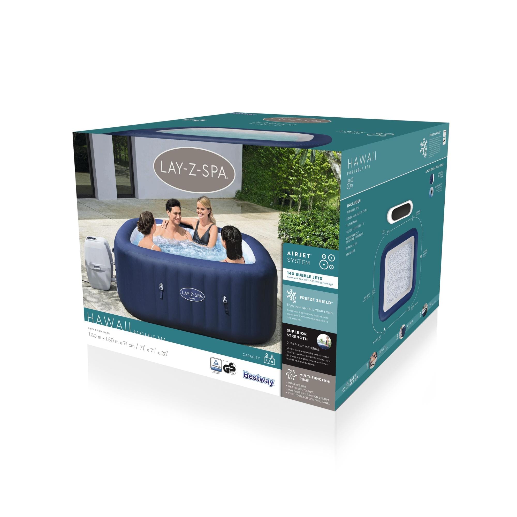 Opblaasbare bubbelbaden Lay-Z Spa Lay-Z-Spa Hawaii AirJet opblaasbare spa 4-6 personen Bestway 9