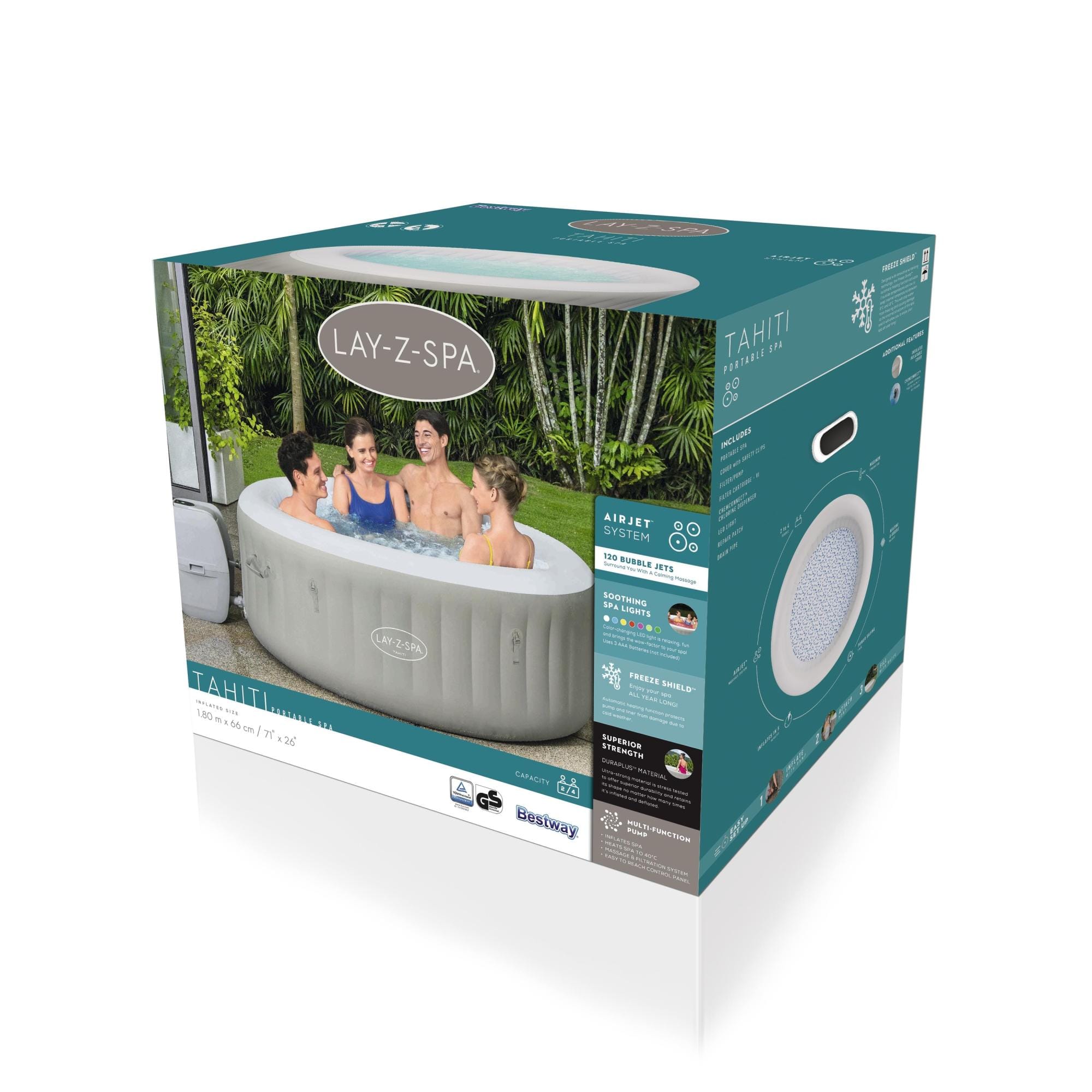 Opblaasbare bubbelbaden Lay-Z Spa Lay-Z-Spa Tahiti AirJet opblaasbare spa 2-4 personen Bestway 10