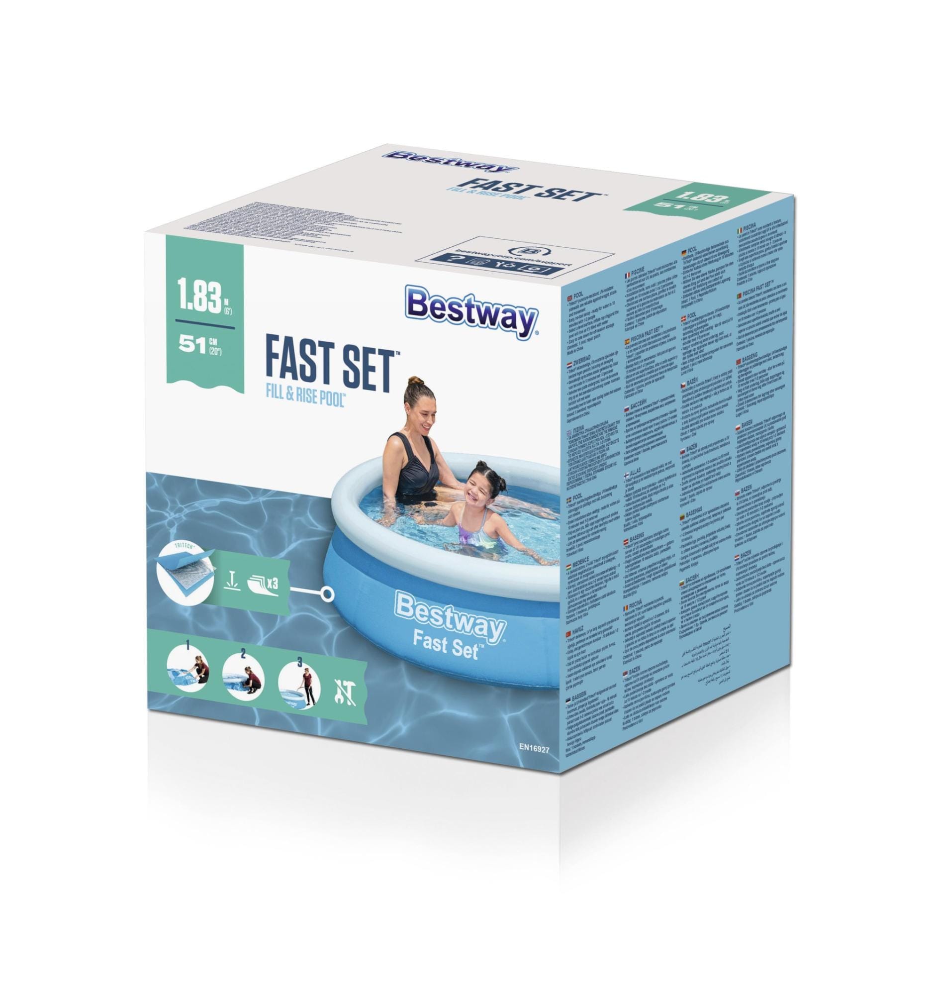 Bovengronds zwembad Bestway Fast Set Rond Opblaasbaar Zwembad 1,83 m x 51 cm Bestway 6