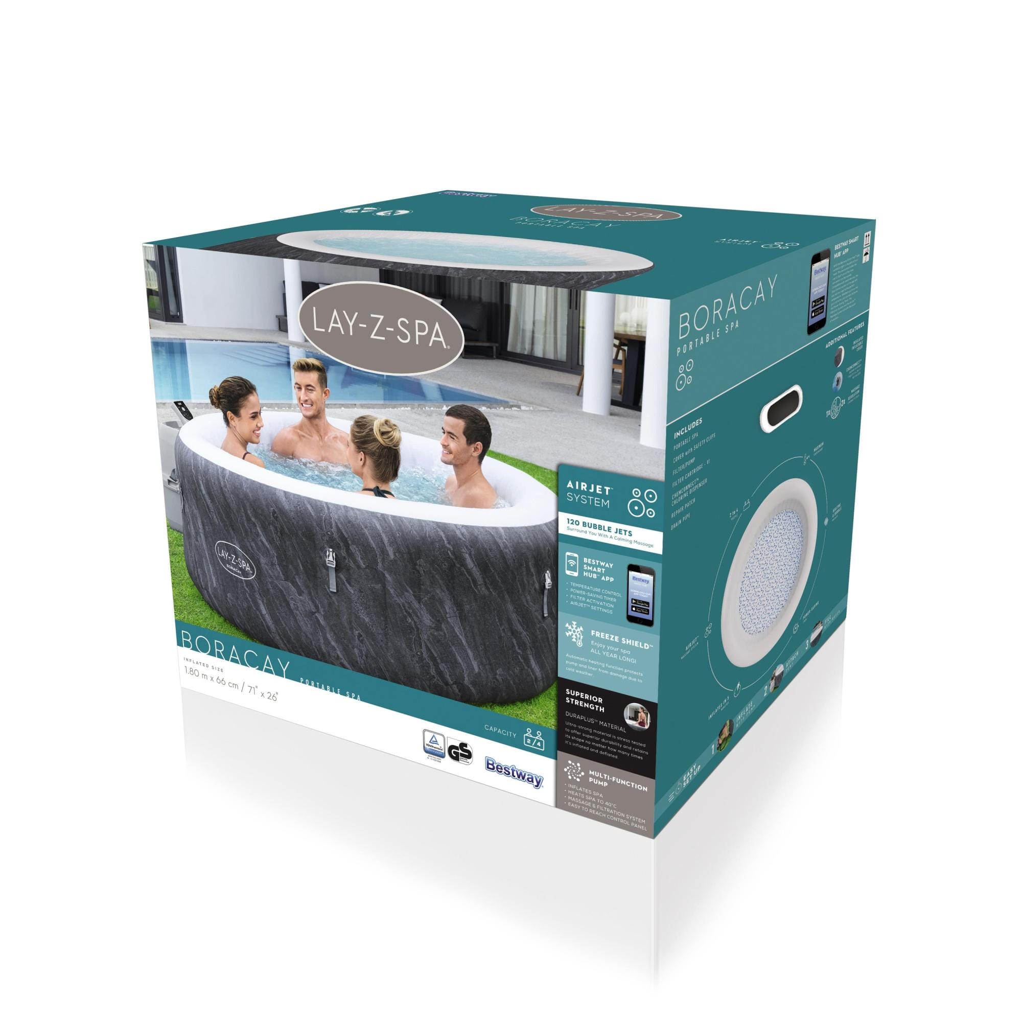 Opblaasbare bubbelbaden Lay-Z Spa Lay-Z-Spa Boracay AirJet opblaasbare spa 2-4 personen Bestway 10