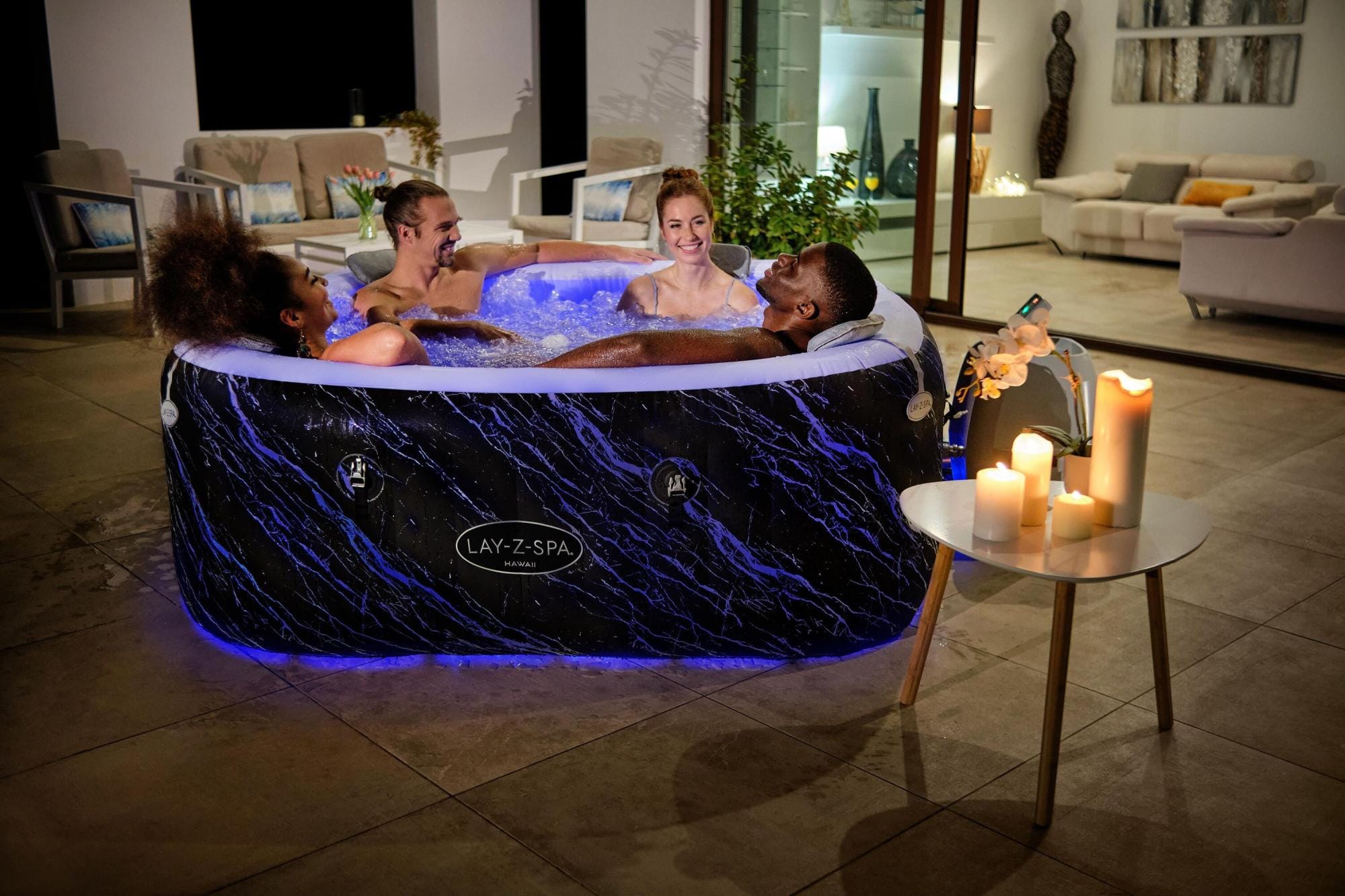 Opblaasbare bubbelbaden Lay-Z Spa Opblaasbaar Lay-Z-Spa Hawaii AirJet-bubbelbad met LED en app Bestway 5
