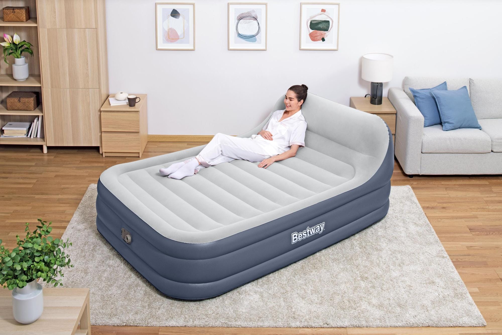 Luchtbed Bestway Tritech SleekFlow Queen Luchtmatras met Hoofdbord en Ingebouwde AC-Pomp 2,26 m x 1,52 m x 84 cm Bestway 3