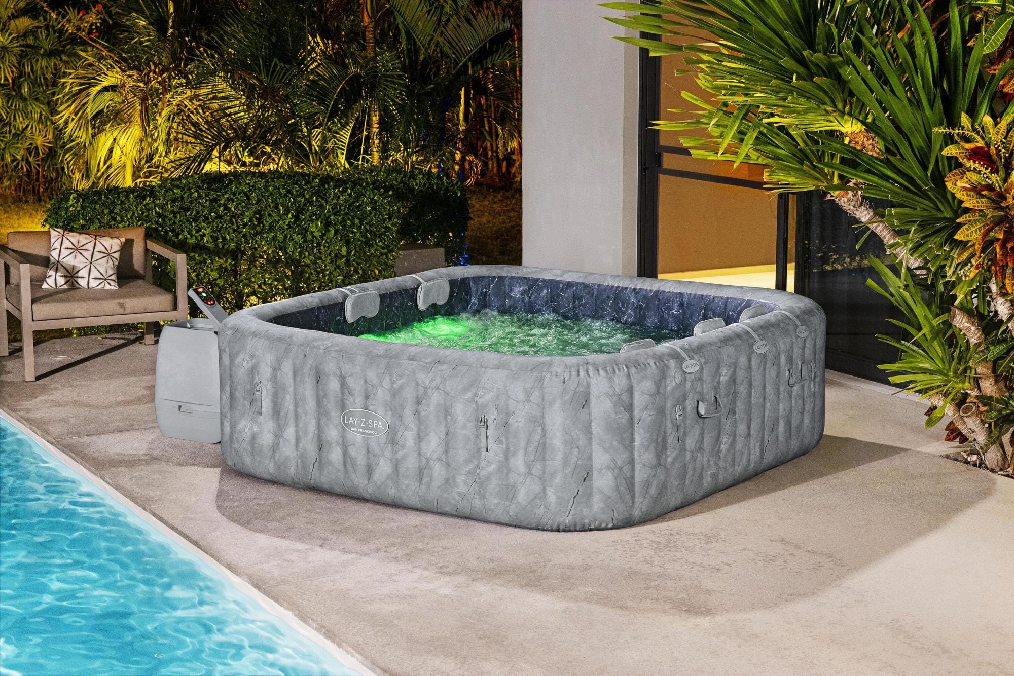 Opblaasbare bubbelbaden Lay-Z Spa Lay-Z-Spa San Francisco Energy-Efficient Smart HydroJet Pro Opblaasbare Spa met App Bediening 5-7 Personen Bestway 10
