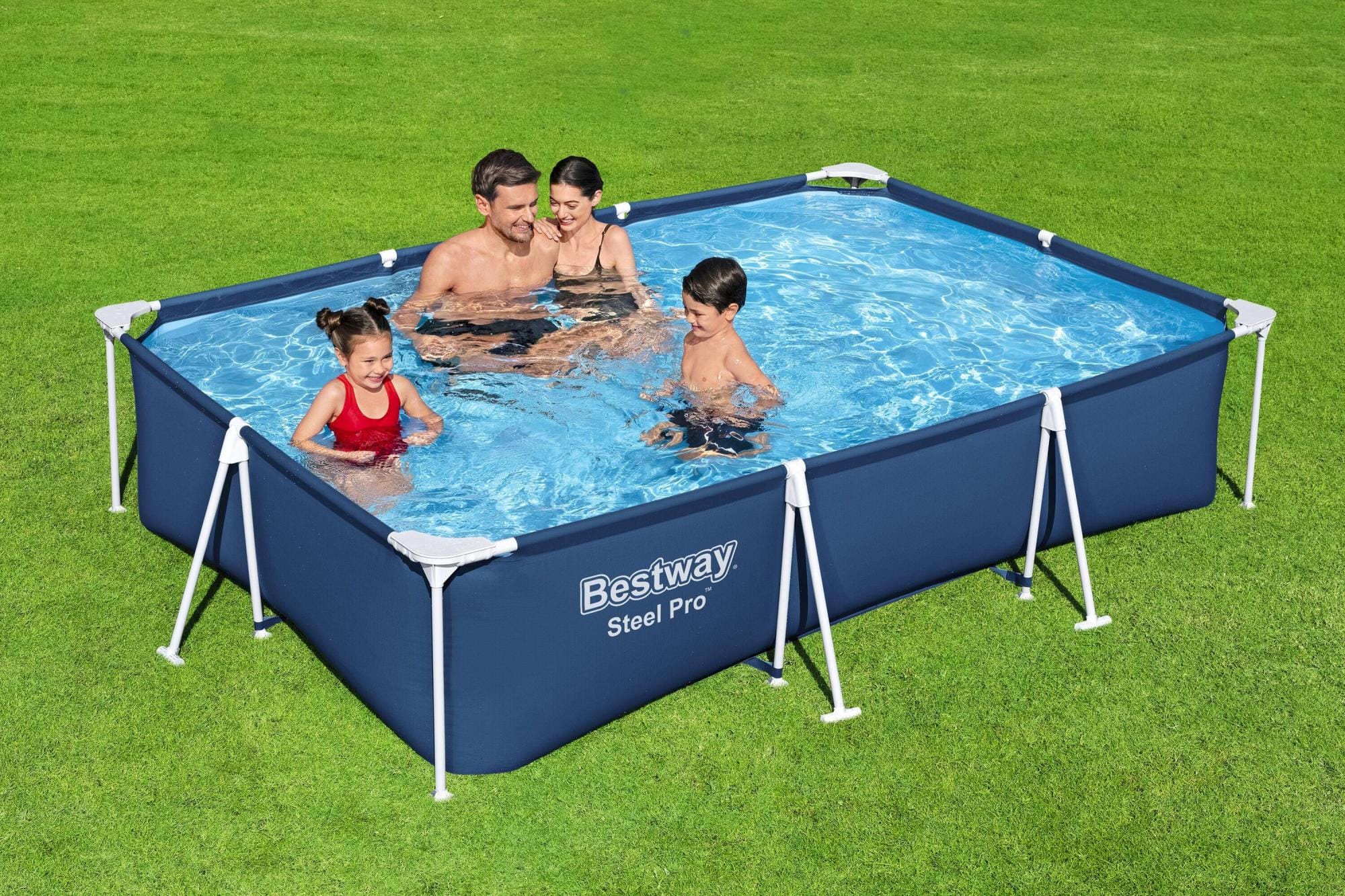 Bovengronds zwembad Steel Pro bovengronds rechthoekig zwembad van 300x201x66 cm Bestway 4