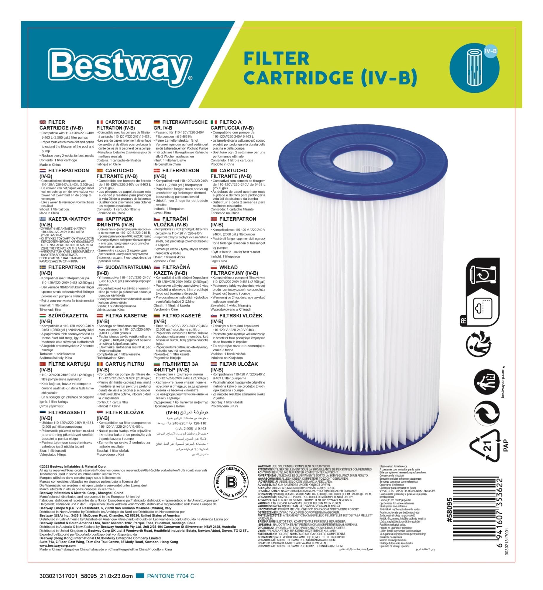 Accessoires Bestway Zwembad Filterpatroon (IV-B) Bestway 5