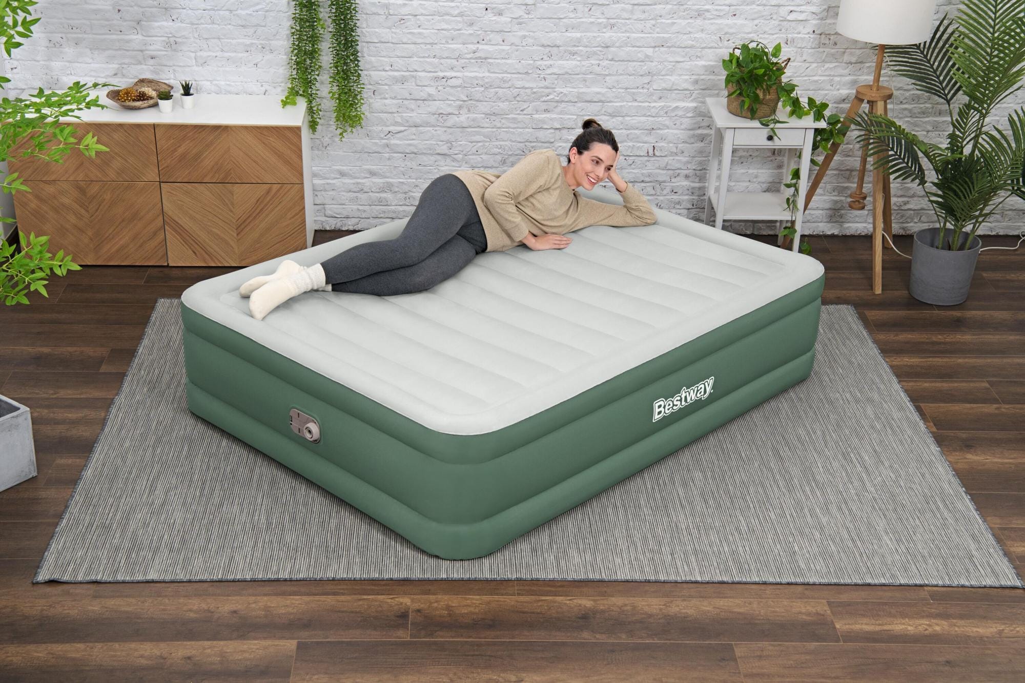 Luchtbed Bestway ToughLite TPU Queen Luchtmatras met Ingebouwde AC Pomp 2,03 m x 1,52 m x 46 cm Bestway 1