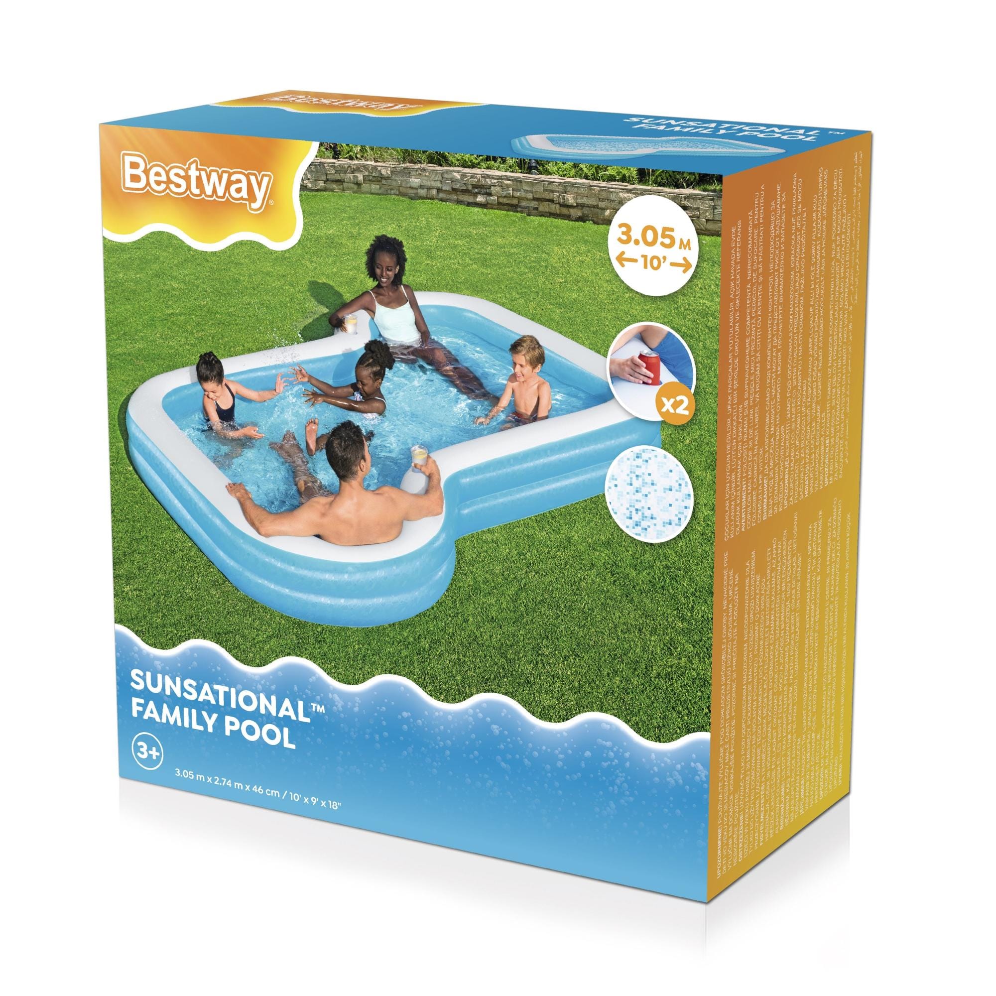 Opblaasbare spullen voor kinderen Bestway Sunsational Opblaasbaar Familiezwembad 3,05 m x 2,74 m x 46 cm Bestway 8