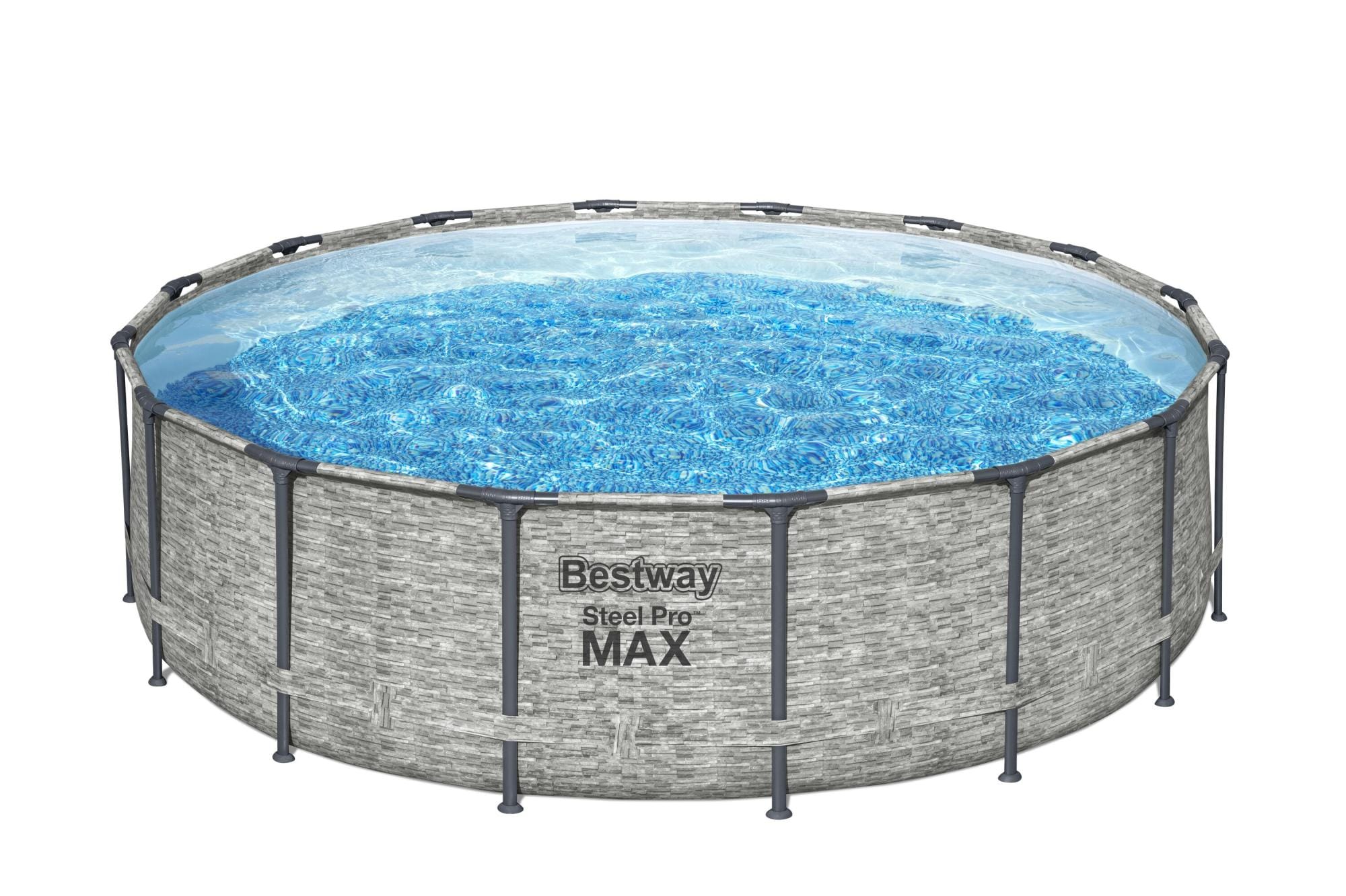 Bovengronds zwembad Steel Pro MAX bovengrondse set van 488x122 cm steenmotief Bestway 1