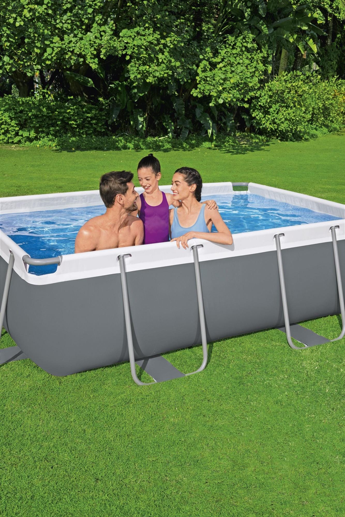Bovengronds zwembad Power Steel bovengrondse rechthoekige set van 282x196x84 cm Bestway 5