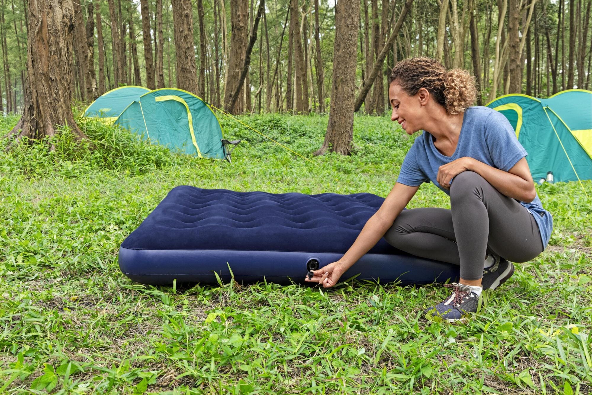 Luchtbed Bestway Junior Blauwe Dubbele Luchtmatras 1.91m x 76cm x 22cm Bestway 10