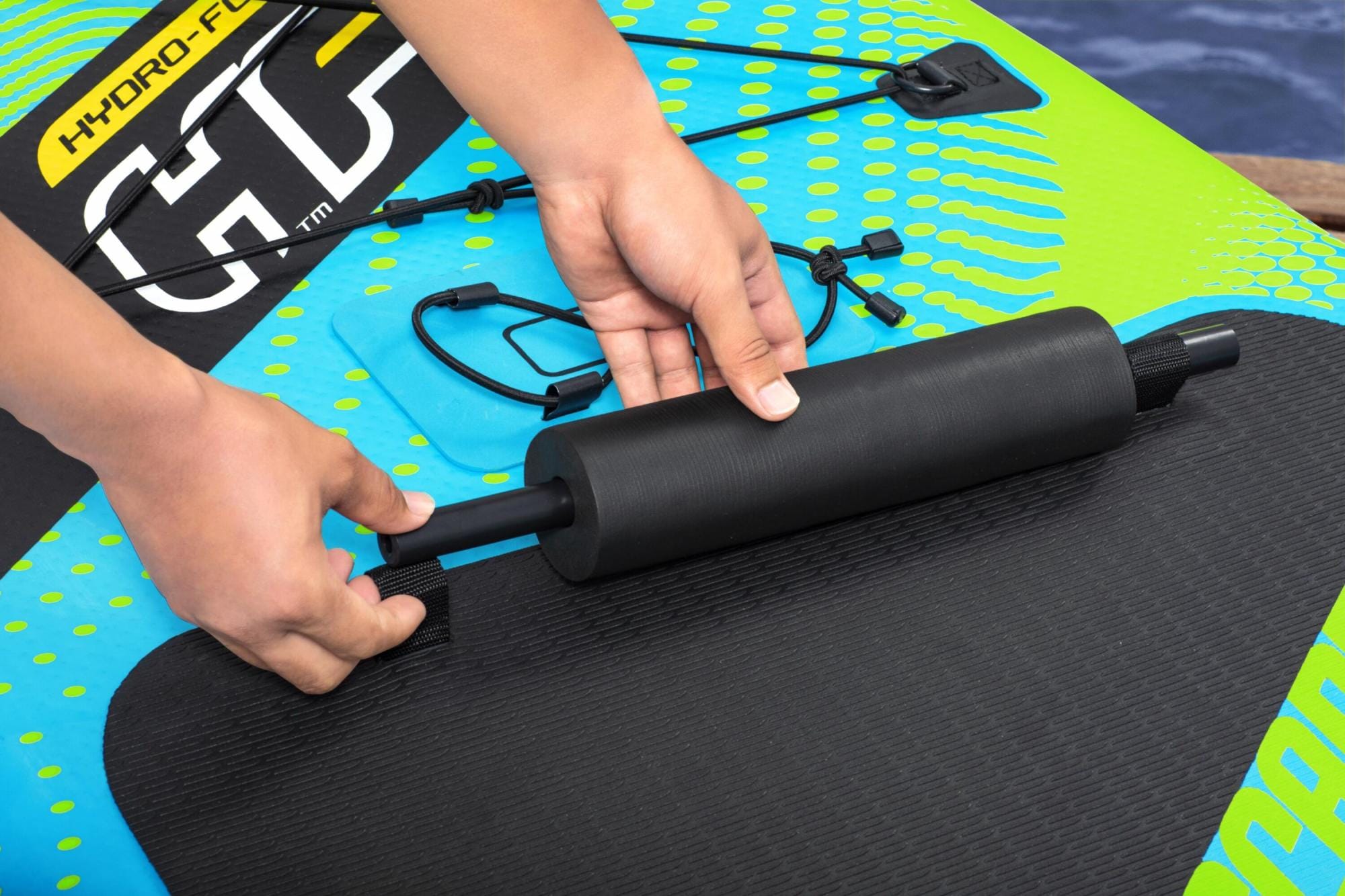SUP en kajak Hydro-Force Aqua Escape Omvormbare Opblaasbare Stand-Up Paddleboard en Kayak Set 3,5 m Bestway 15