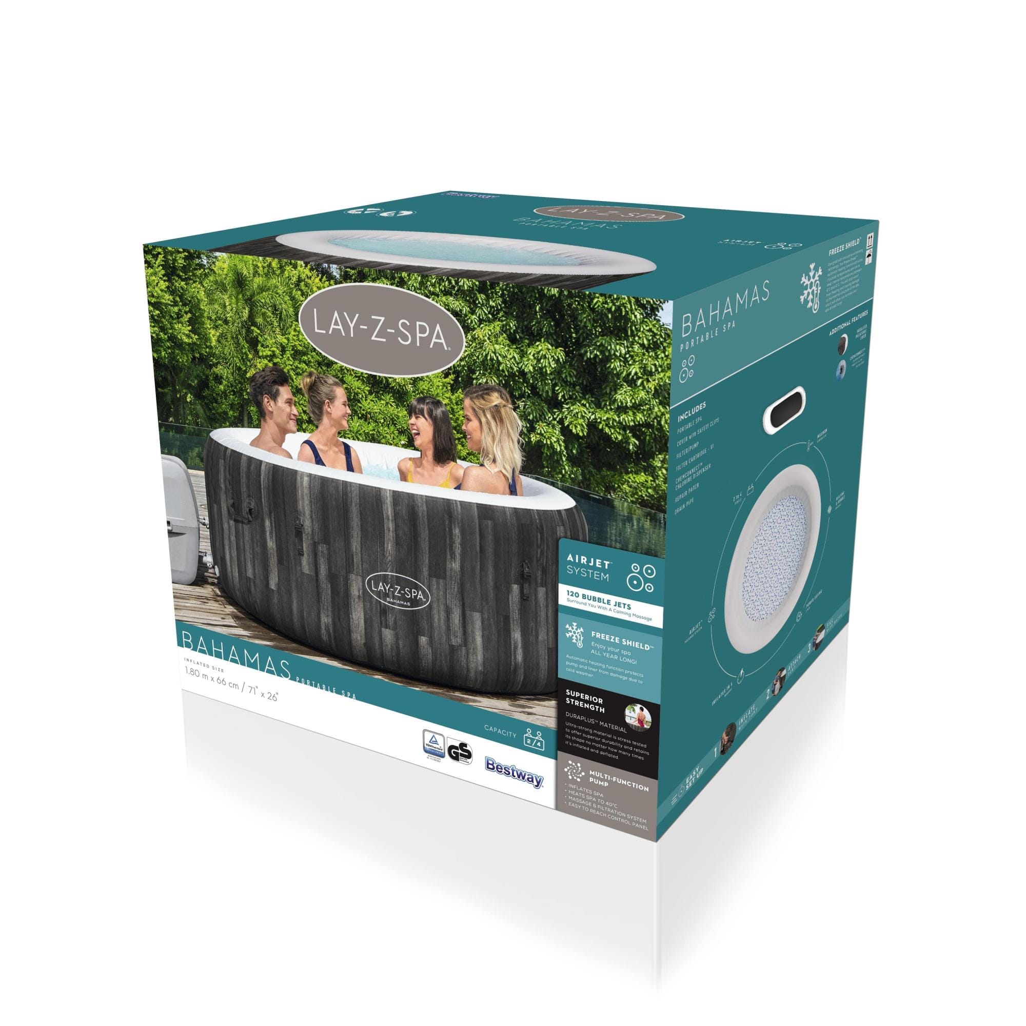 Opblaasbare bubbelbaden Lay-Z Spa Lay-Z-Spa Bahamas AirJet opblaasbare spa 2-4 personen Bestway 10