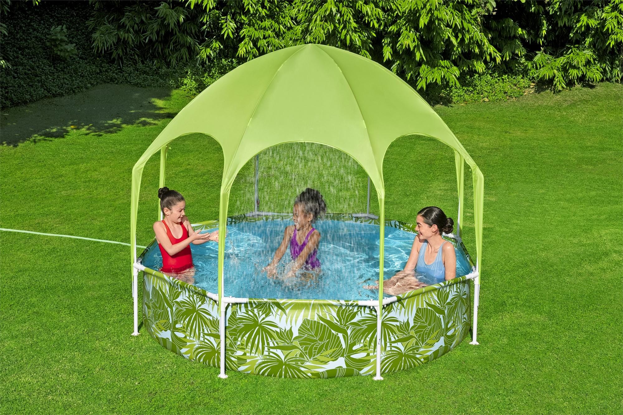 Opblaasbare spullen voor kinderen Bestway Splash-in-Shade Rond Bovengronds Zwembad met UV Careful Zonnescherm Bestway 2