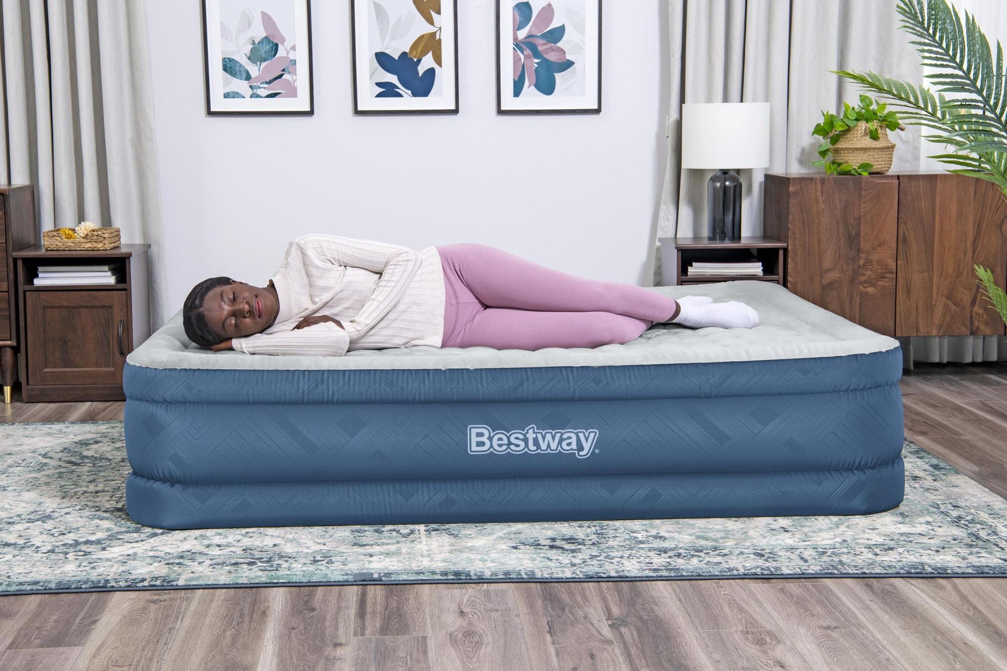 Luchtbed Bestway Fortech Snugable Top Queen Luchtmatras met Ingebouwde AC Pomp en Antimicrobiële coating 2,03 m x 1,52 m x 46 cm Bestway 5