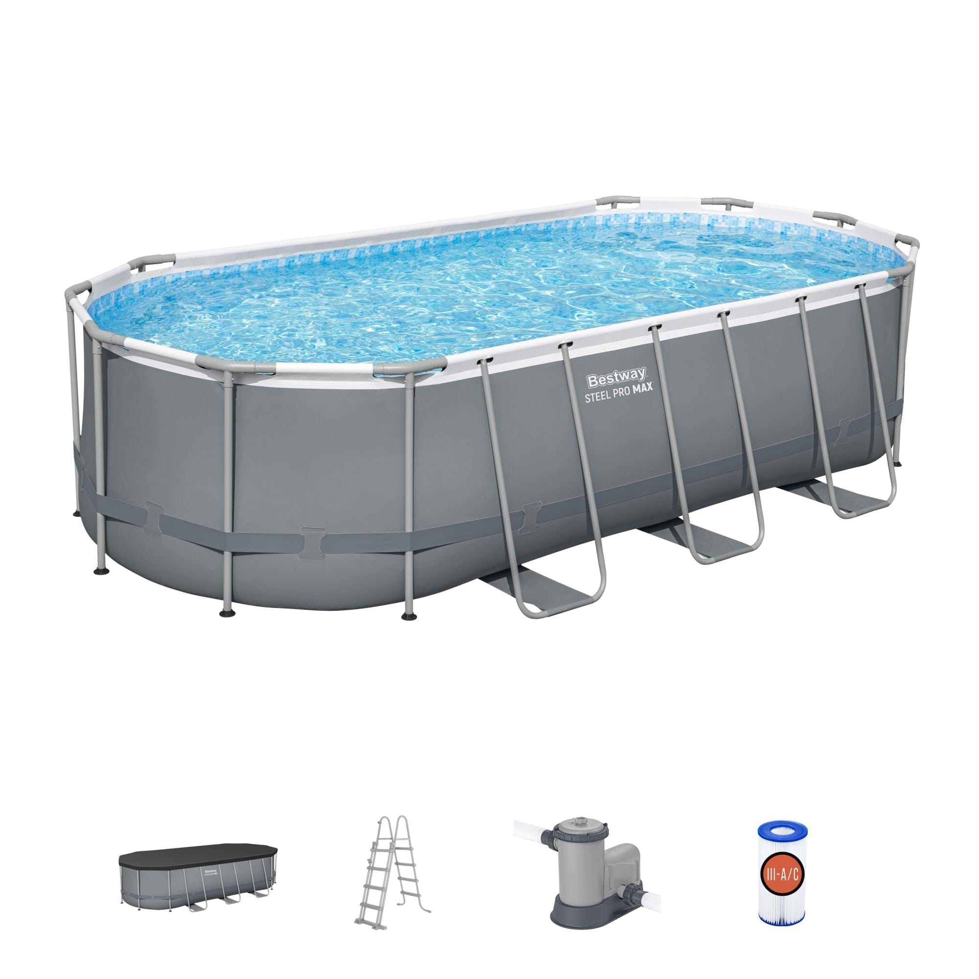 Bovengronds zwembad Bestway Steel Pro MAX Ovaal Bovengrondse Zwembad Set 5,49 m x 2,74 m x 1,22 m Bestway 1