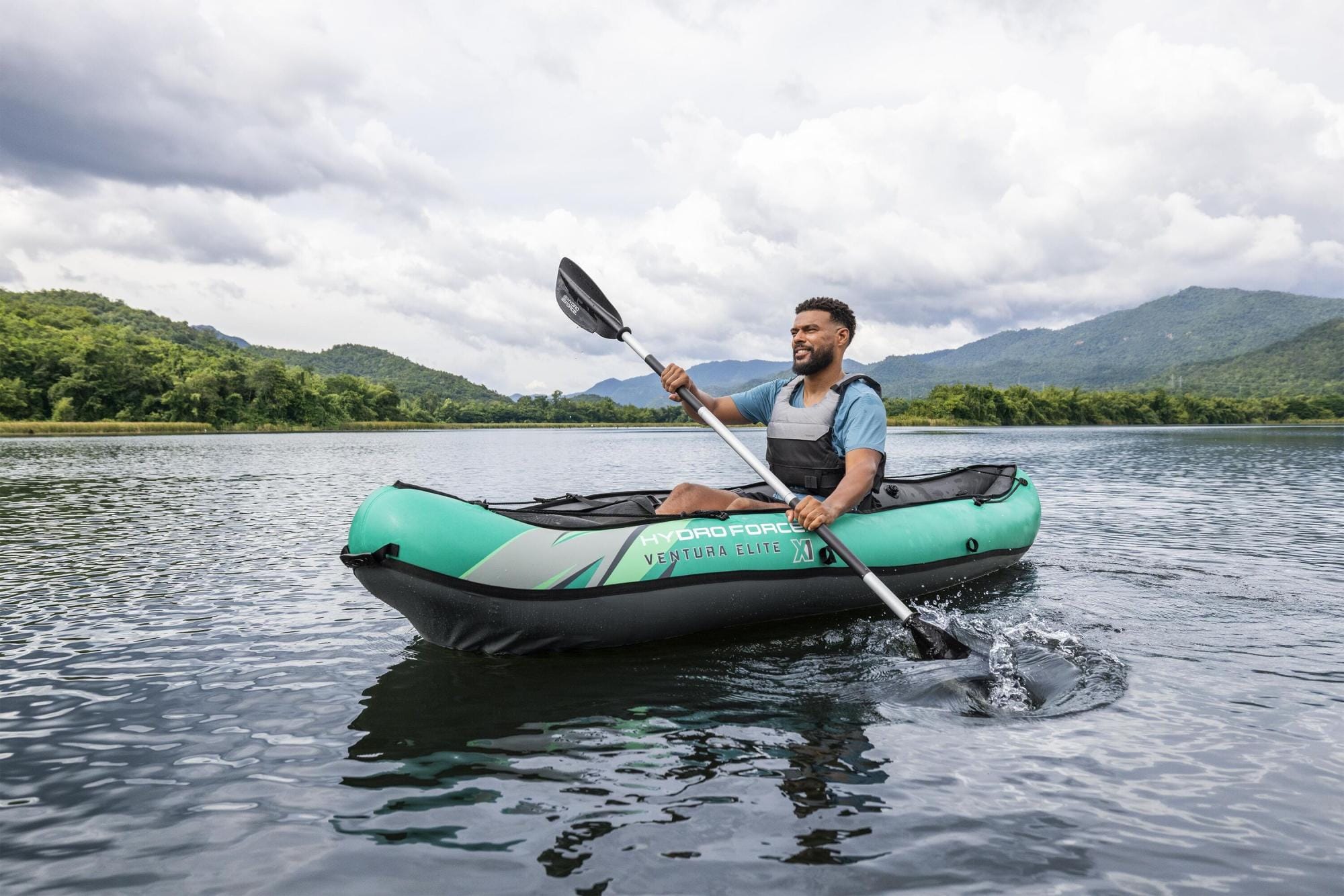 SUP en kajak Hydro Force Ventura Elite X1 Opblaasbare Kajak Set voor 1 Persoon 2,80 m Bestway 4