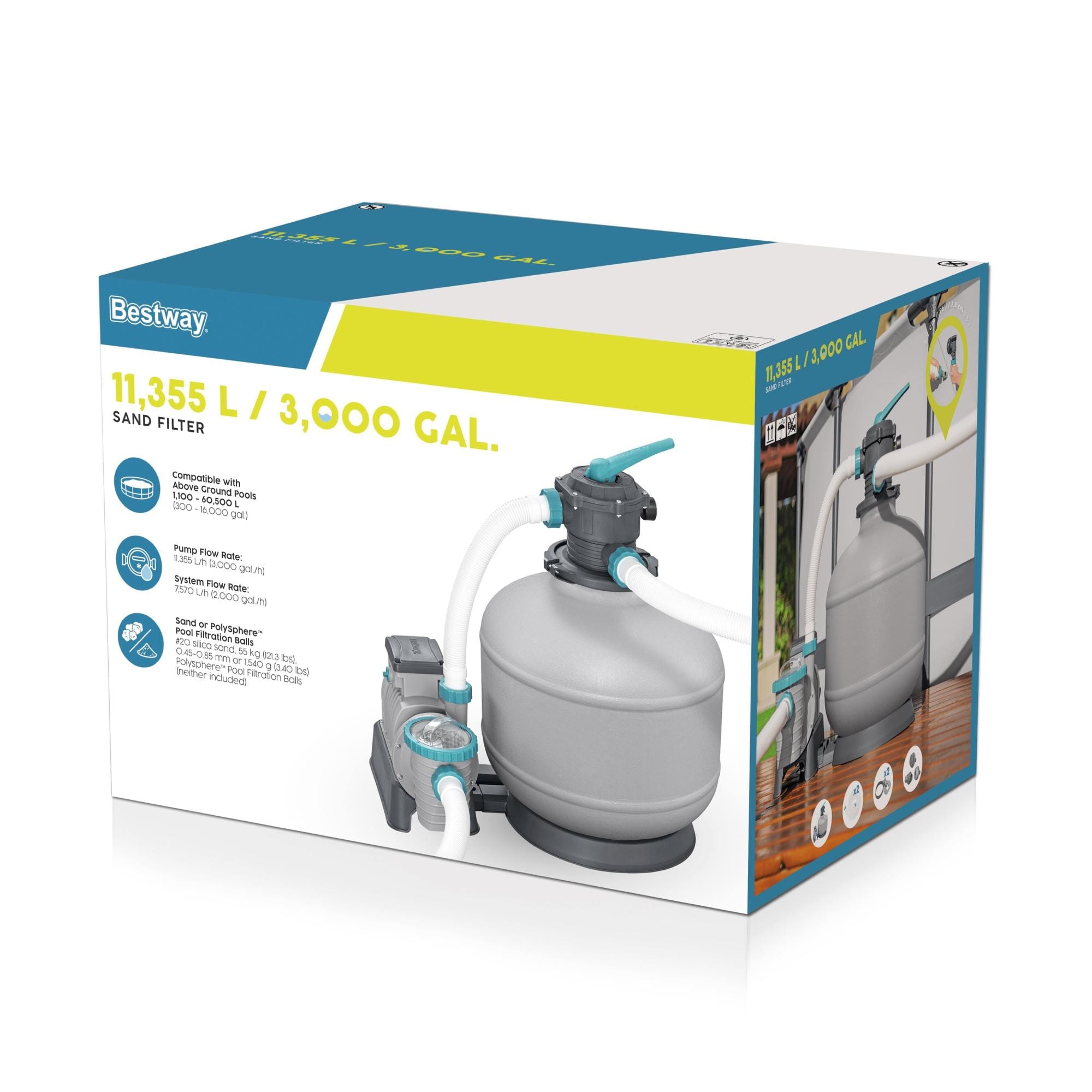 Accessoires Bestway 11.355 L Zandfilterpomp voor Bovengrondse Zwembaden Bestway 8
