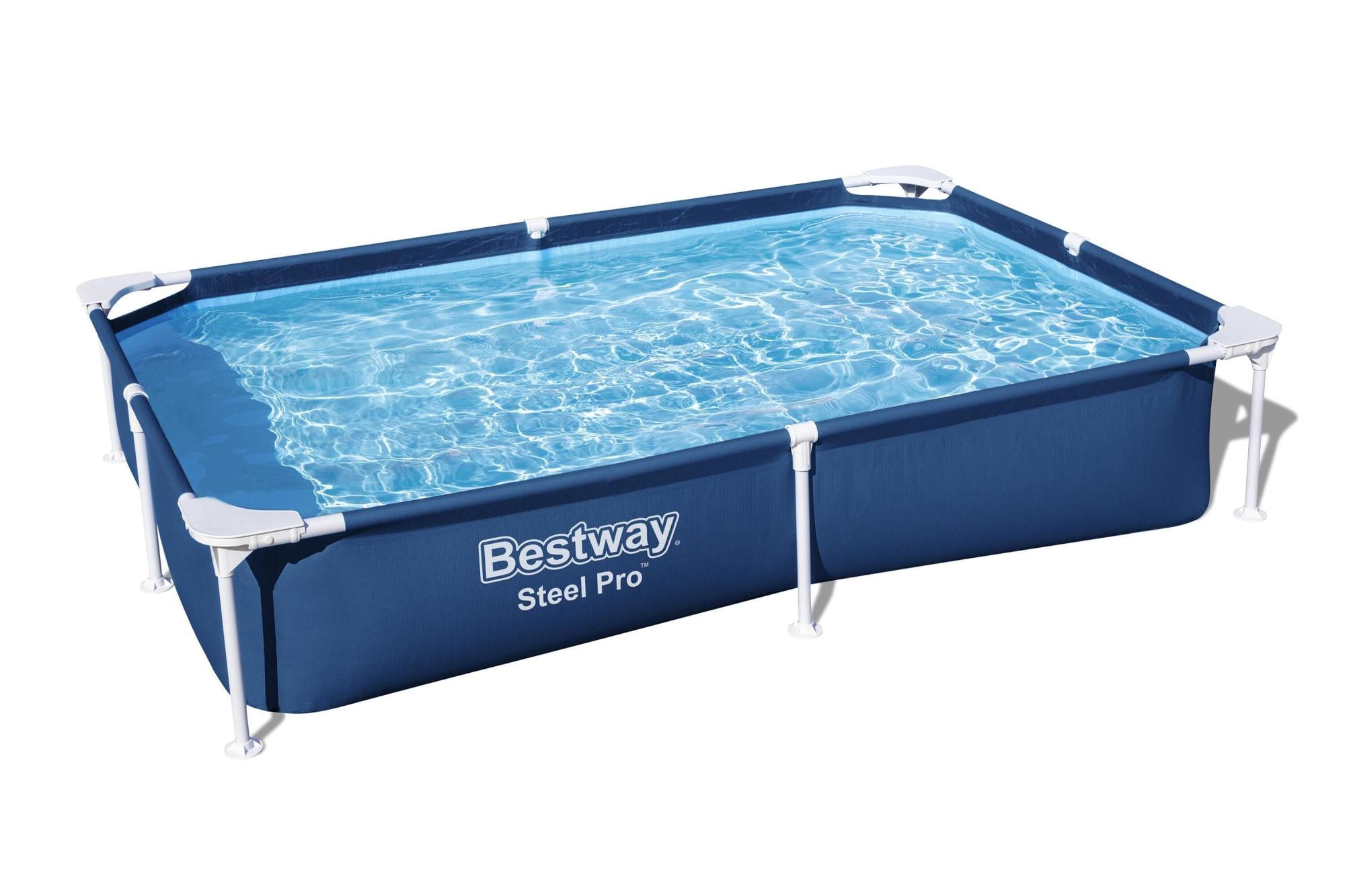 Bovengronds zwembad Power Steel basisstructuur zwembad en rechthoekige liner van 221x150x43 cm Bestway 1