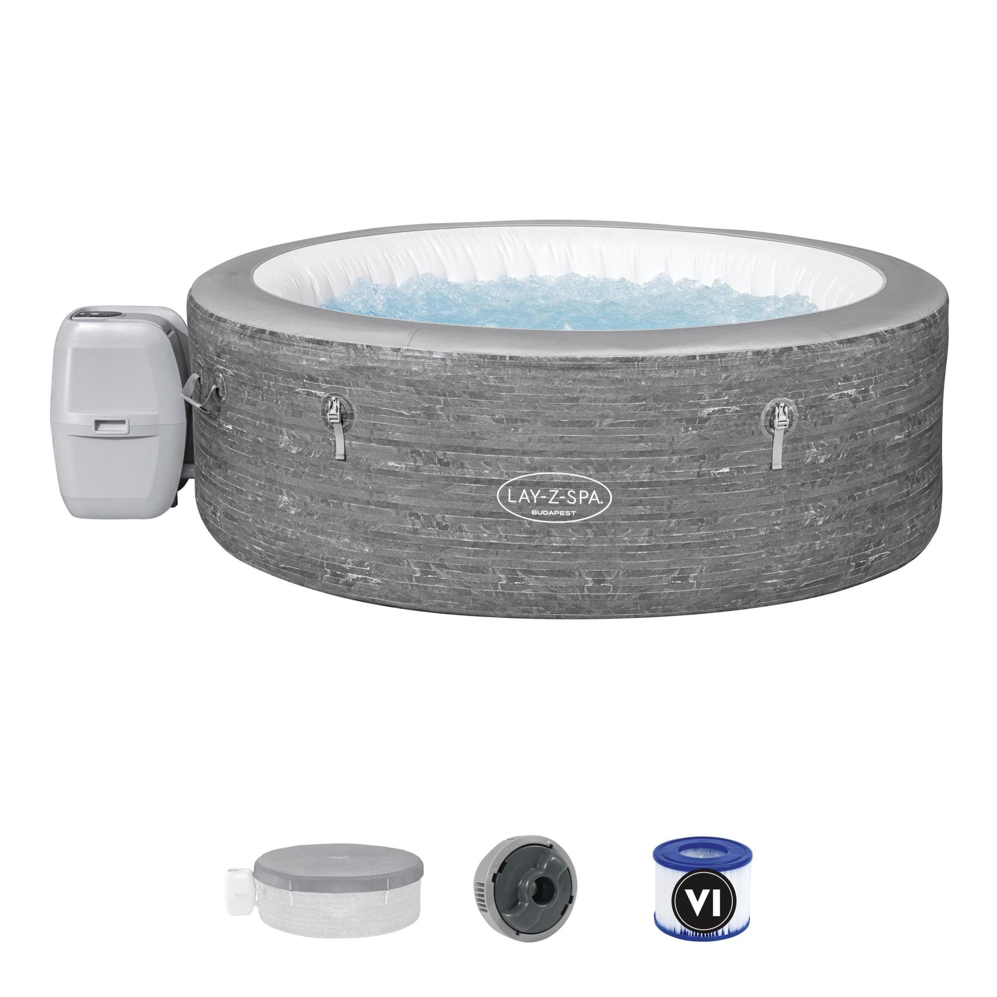 Opblaasbare bubbelbaden Lay-Z Spa Lay-Z-Spa Budapest AirJet opblaasbare spa 4-6 personen Bestway 1