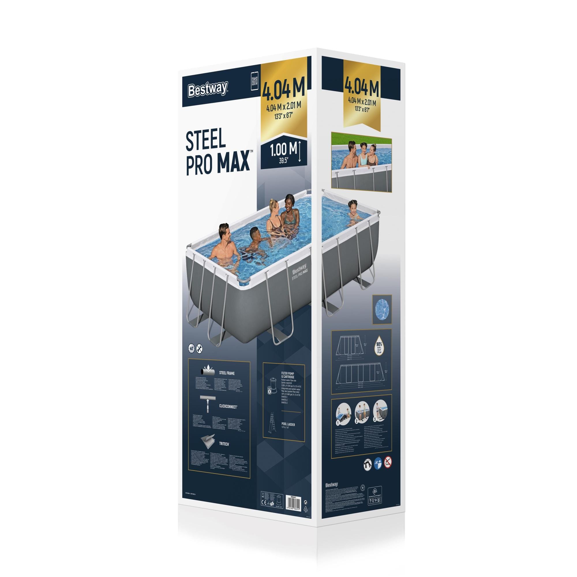 Bovengronds zwembad Bestway Steel Pro MAX Bovengrondse Zwembad Set 4,04 m x 2,01 m x 1,00 m Bestway 9