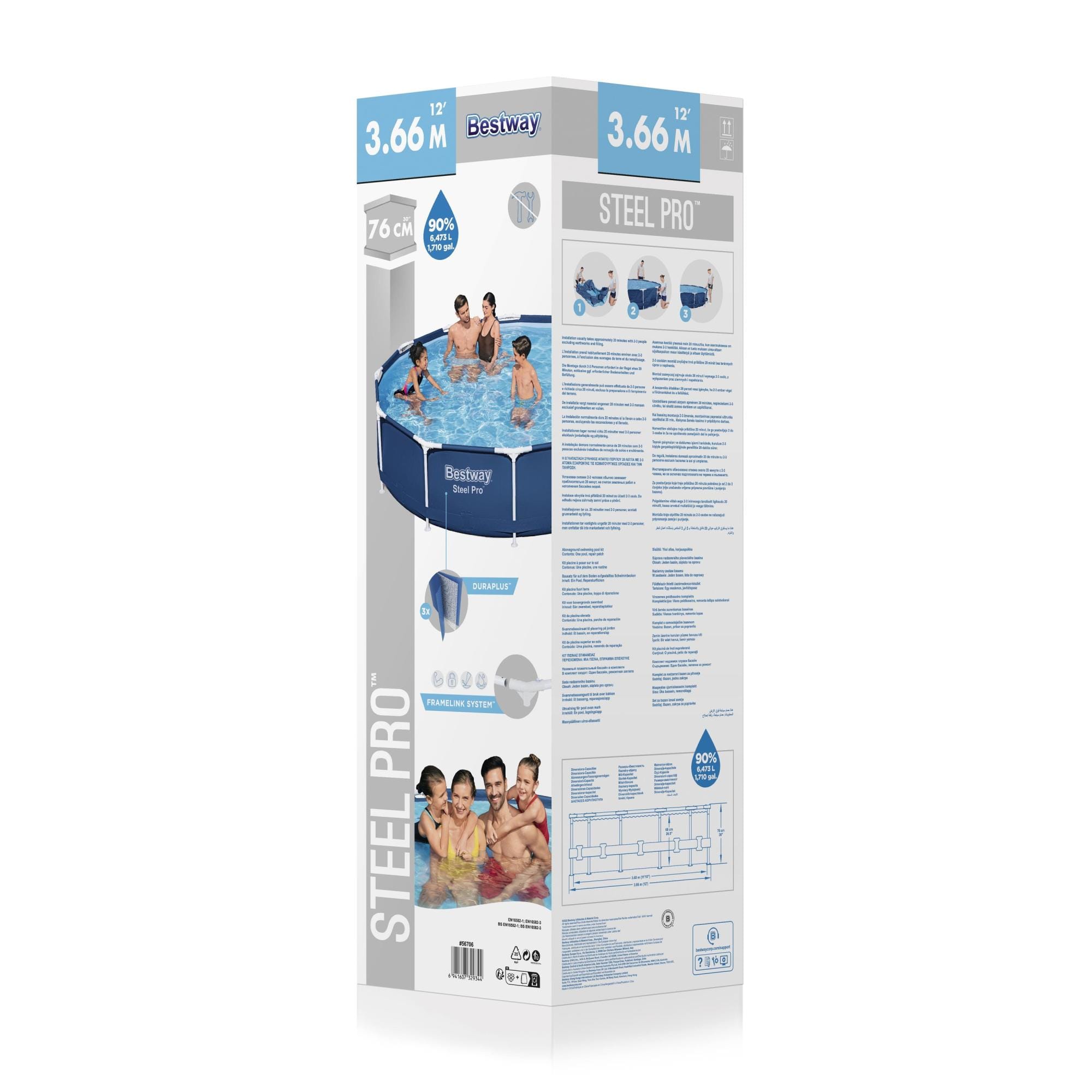 Bovengronds zwembad Steel Pro bovengronds rond zwembad van 366x76 cm Bestway 5
