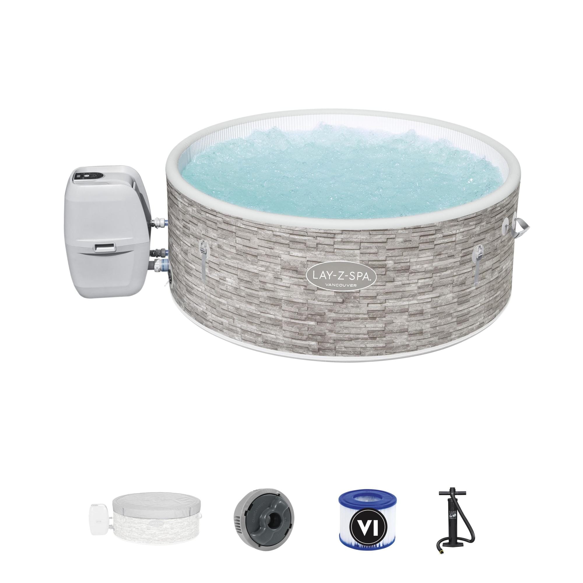 Opblaasbare bubbelbaden Lay-Z Spa Lay-Z-Spa Vancouver AirJet Plus opblaasbare spa 3-5 personen Bestway 1