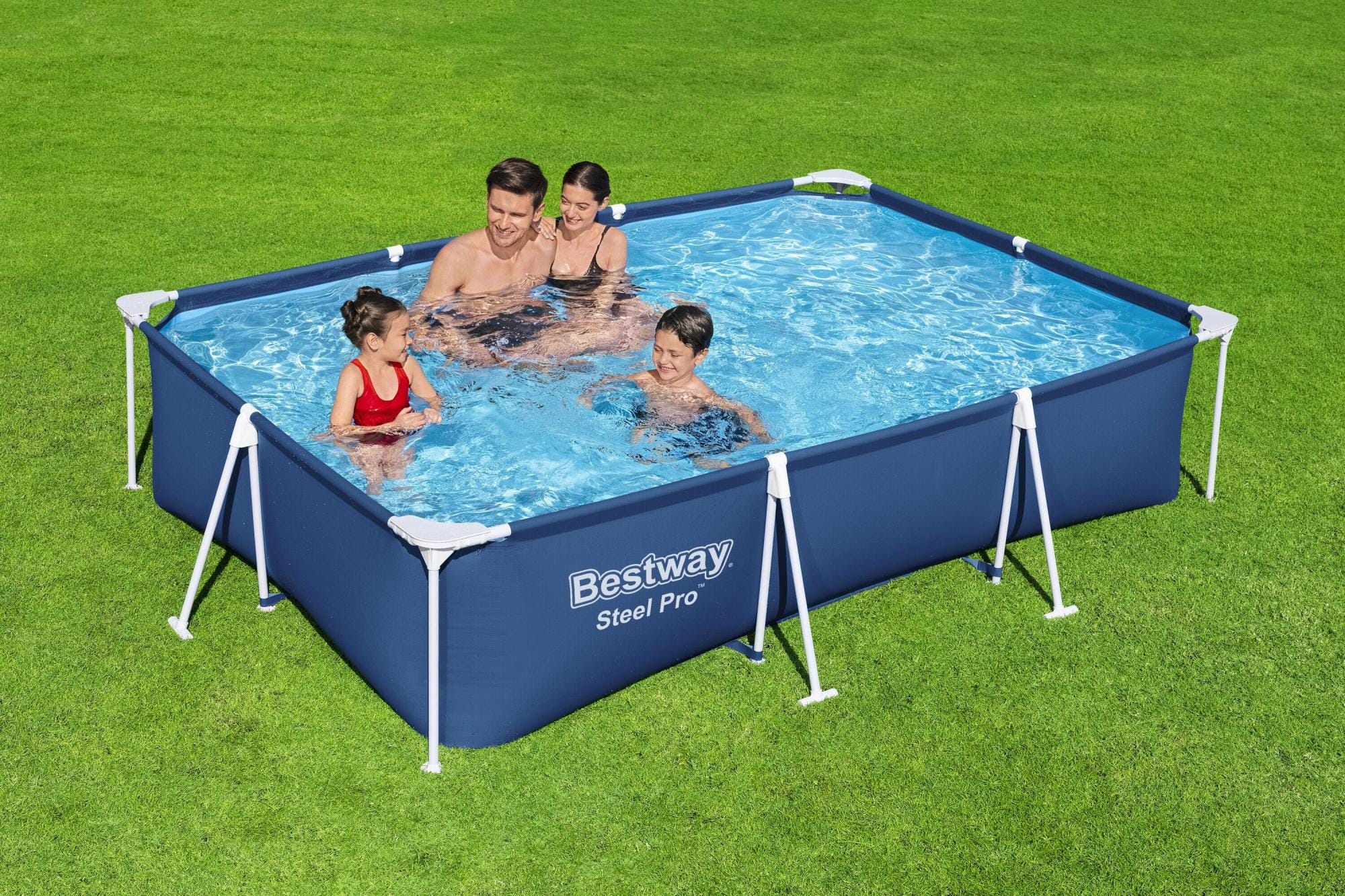 Bovengronds zwembad Steel Pro bovengrondse rechthoekige set van 300x201x66 cm Bestway 4