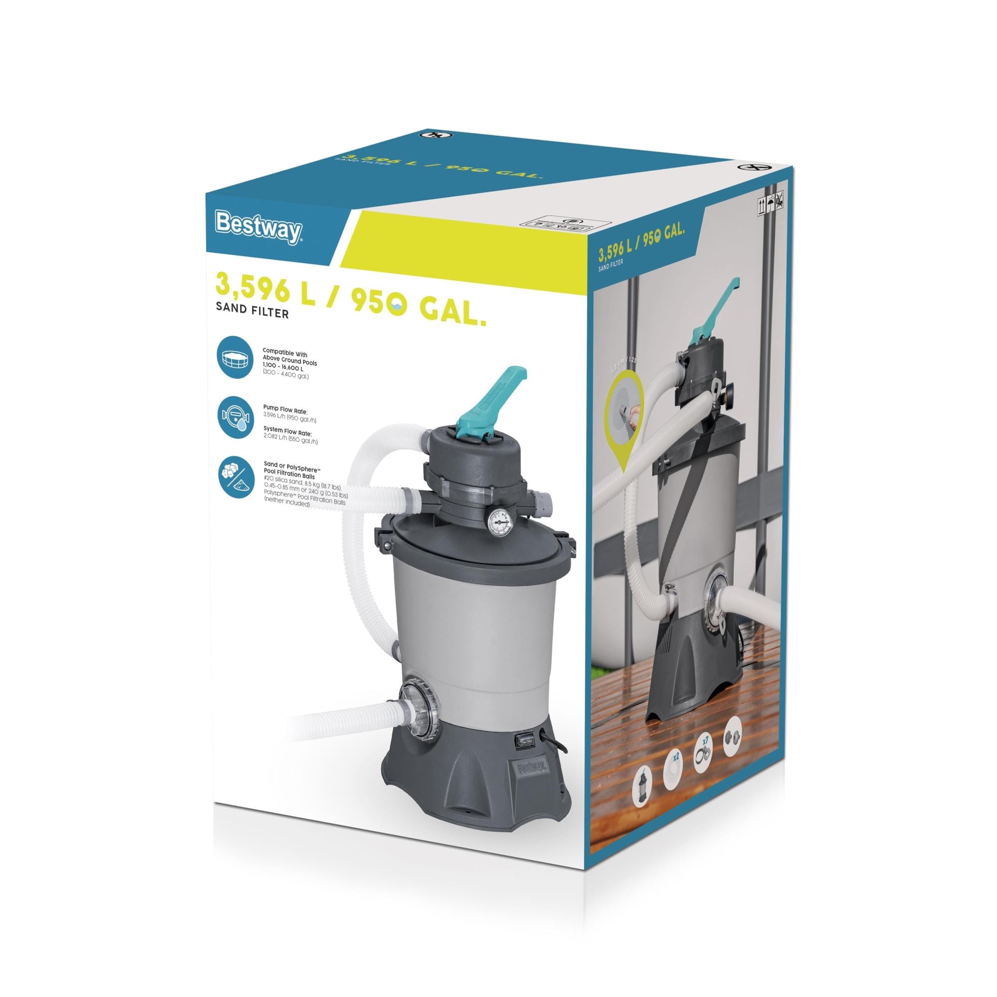 Accessoires Bestway 3.596 L Zandfilterpomp voor Bovengrondse Zwembaden Bestway 9