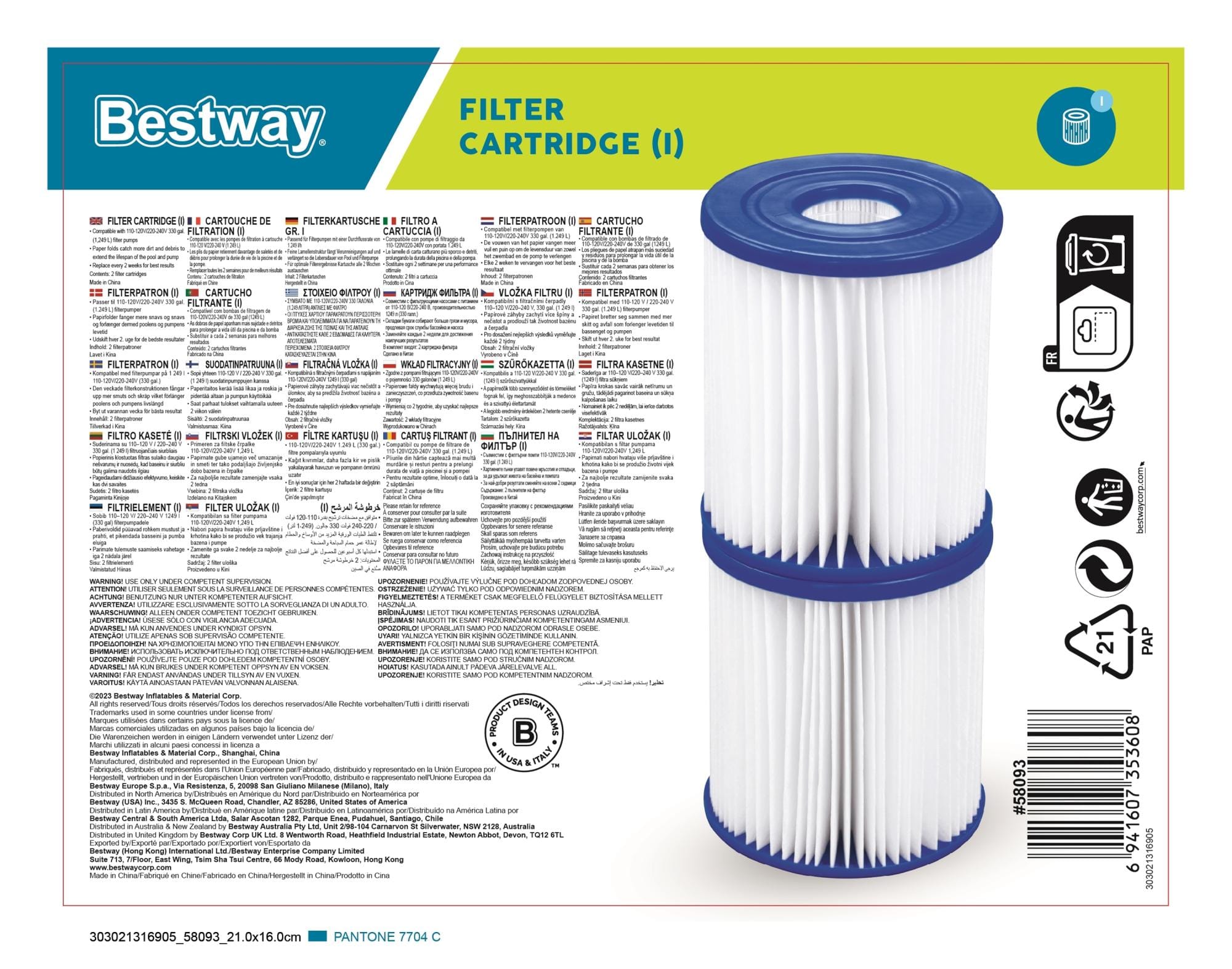 Accessoires Bestway Type I Filterpatroon Bestway 6