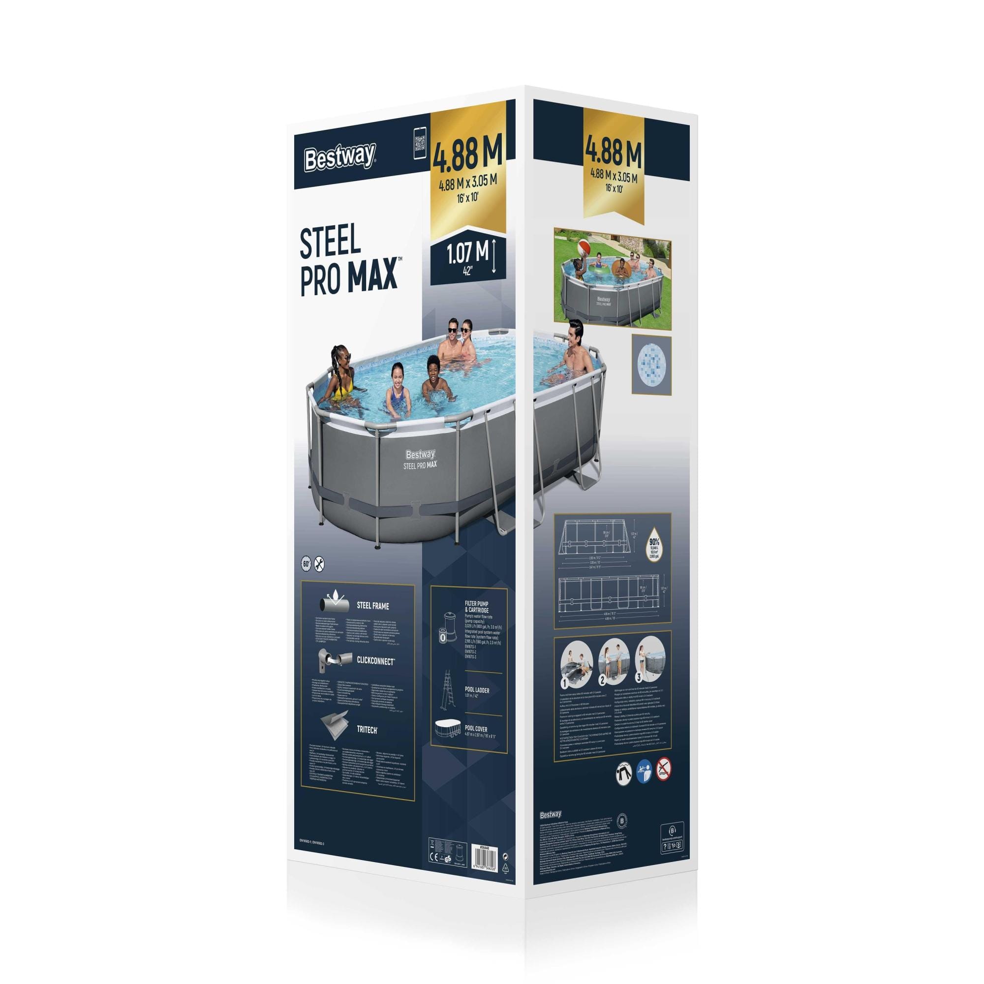 Bovengronds zwembad Bestway Steel Pro MAX Bovengrondse Zwembad Set 4,88 m x 3,05 m x 1,07 m Bestway 8