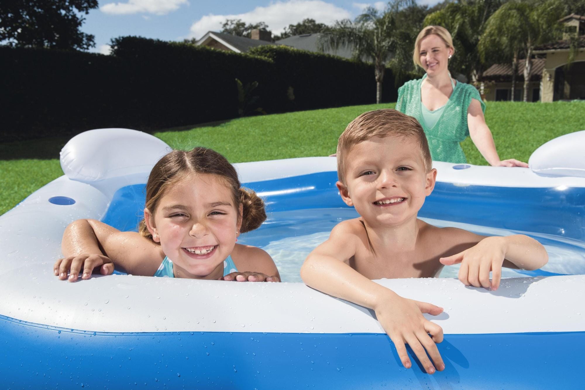 Opblaasbare spullen voor kinderen Bestway Backyard Oasis Opblaasbaar Familiezwembad 2,13 m x 2,06 m x 69 cm Bestway 4