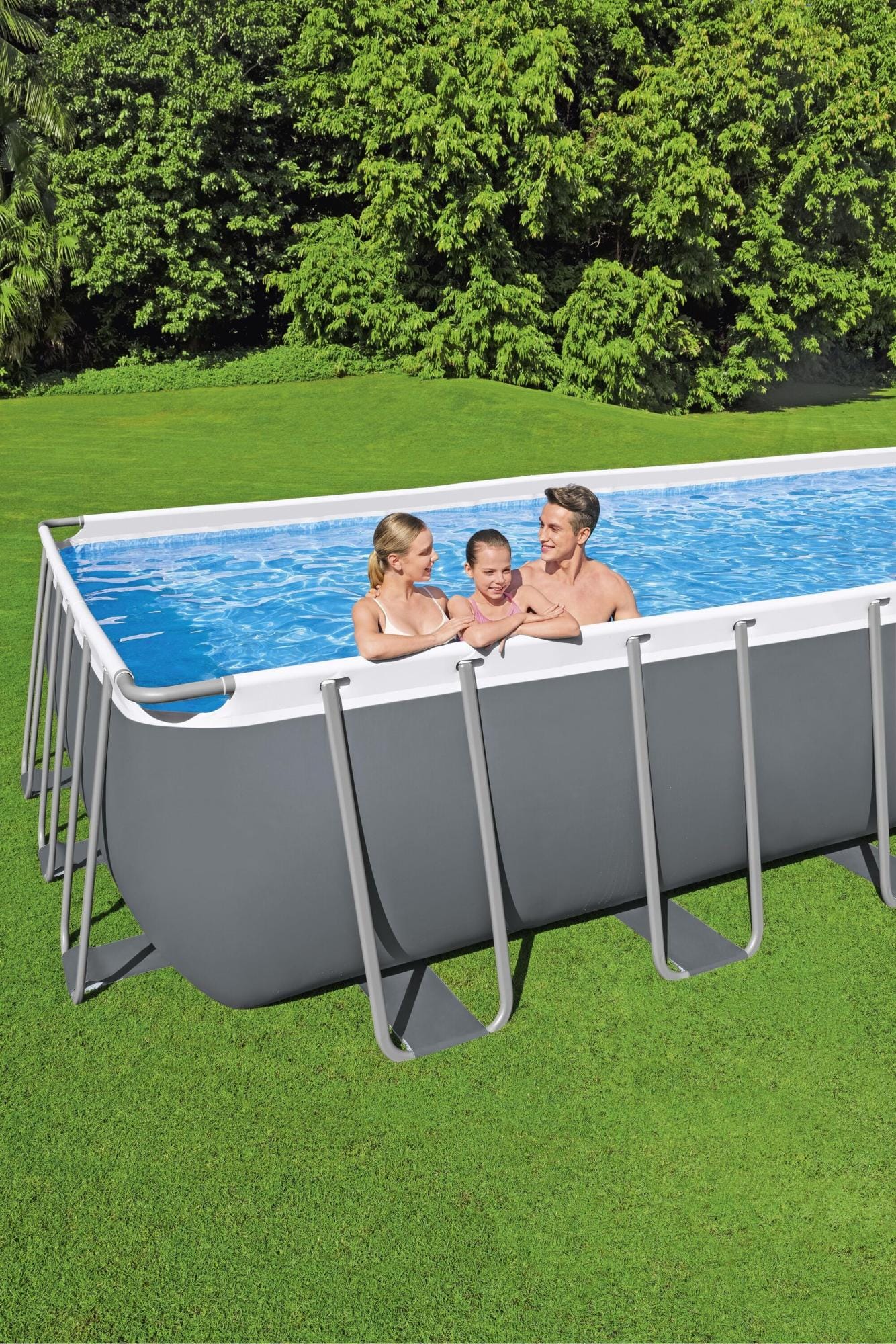 Bovengronds zwembad Power Steel Bovengrondse rechthoekige set van 640x274x132 cm donkergrijs Bestway 4